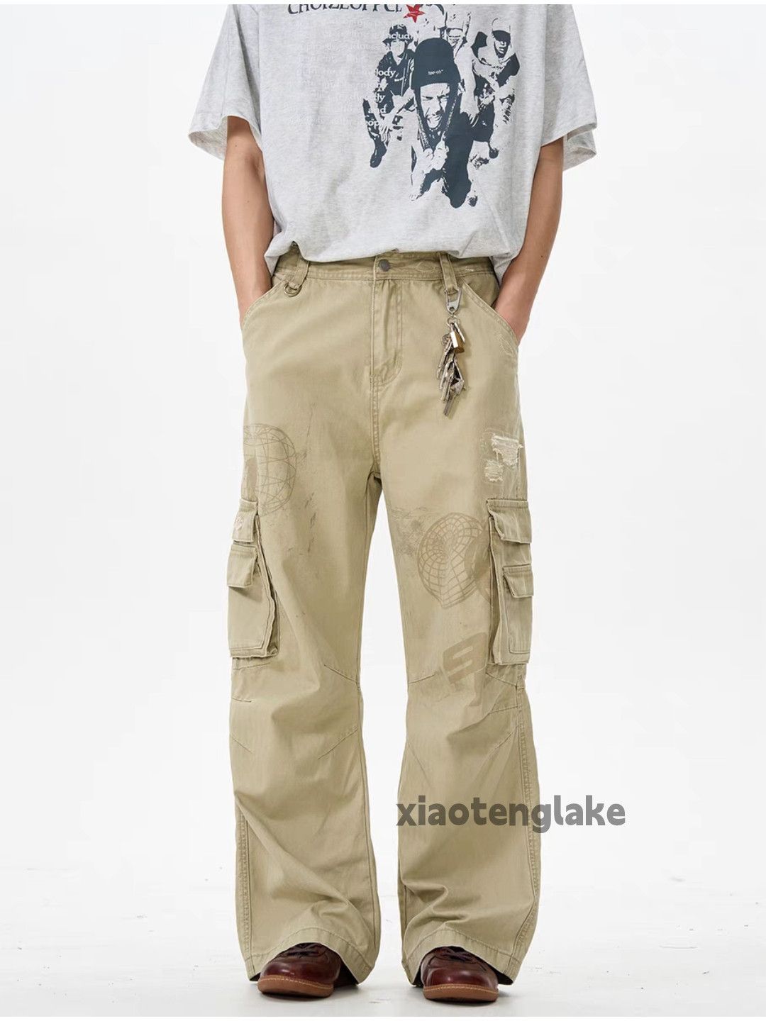 Designer × Japanese Brand × Vintage Unisex washed faded pattern skate hiphop work pants Size US 28 / EU 44 - 5 Thumbnail