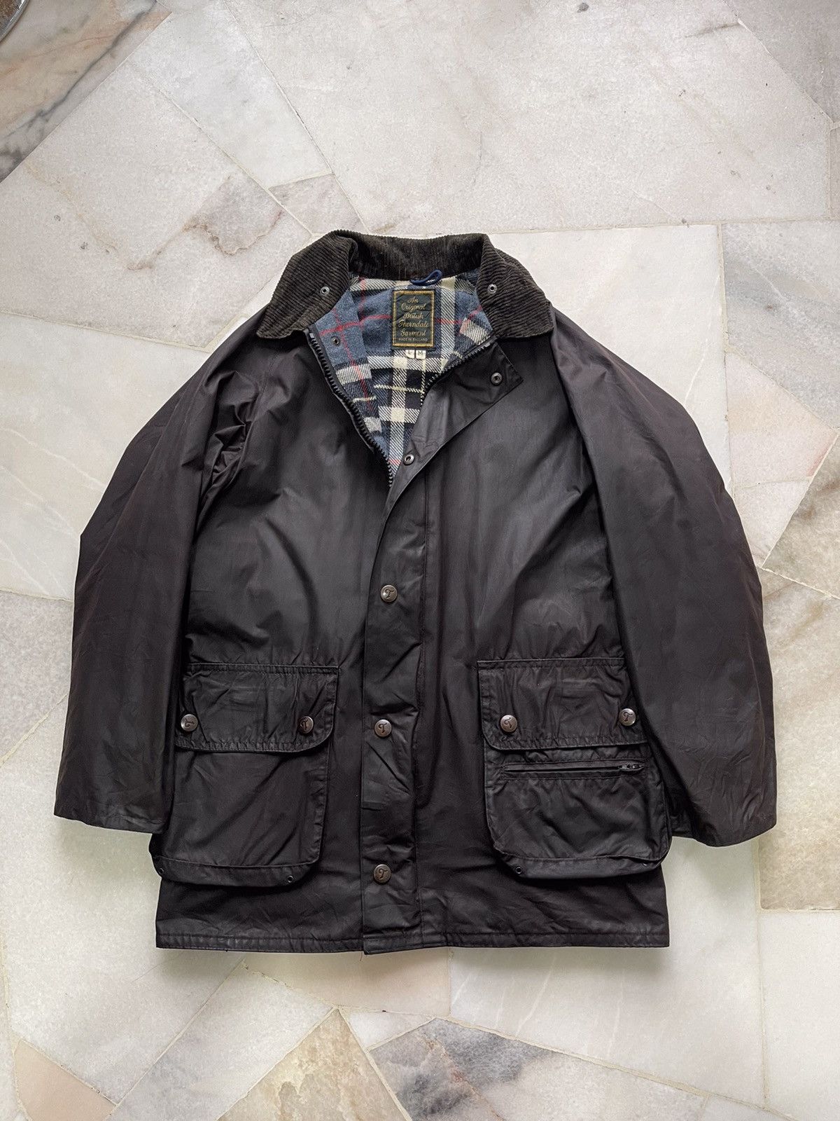 Barbour × Vintage 80s An Original British Thorndale Garment Waxed Jacket Size US M / EU 48-50 / 2 - 15 Thumbnail