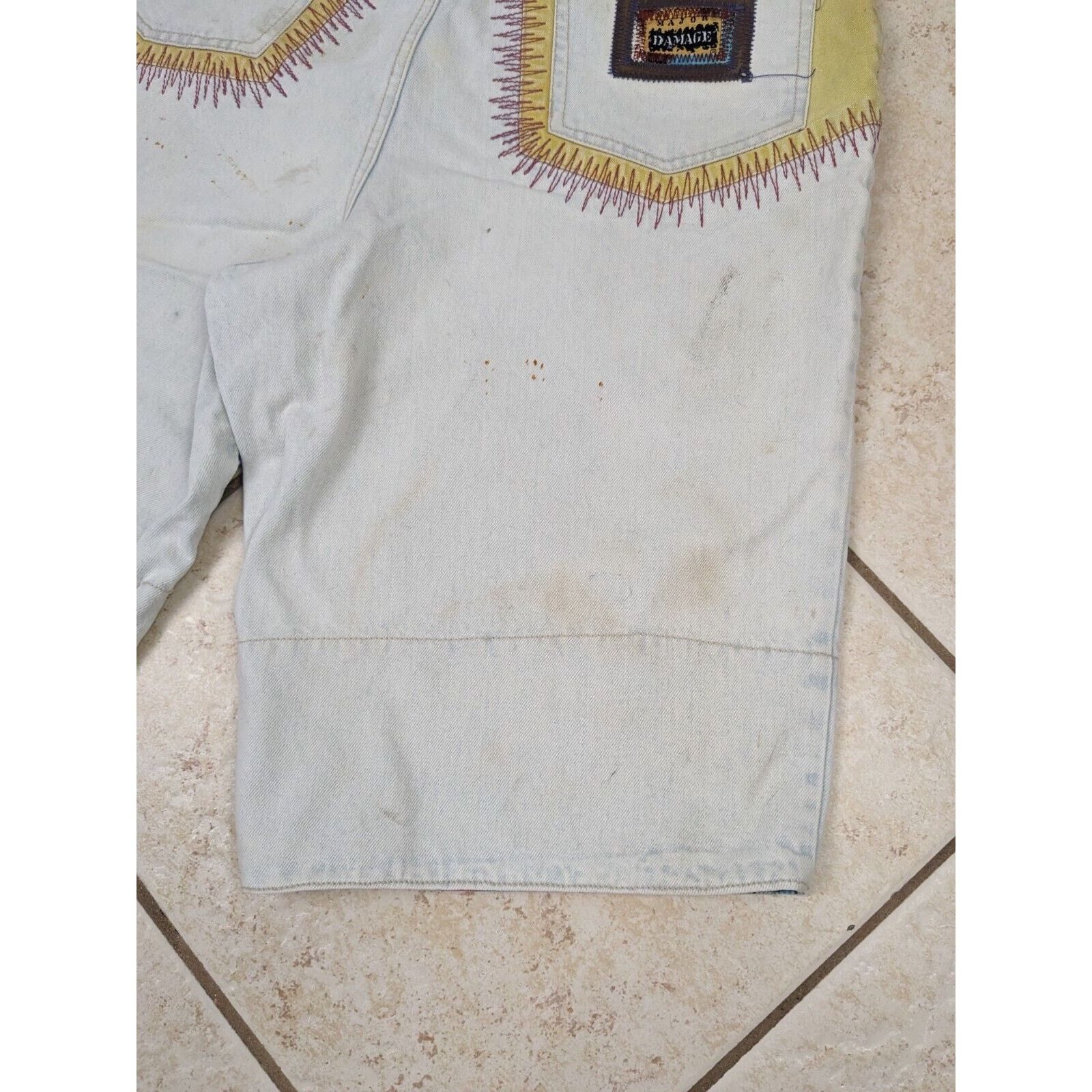 Other Vtg Major Damage 1990's Baggy Denim Shorts Jorts 36x12 Size US 36 / EU 52 - 13 Thumbnail