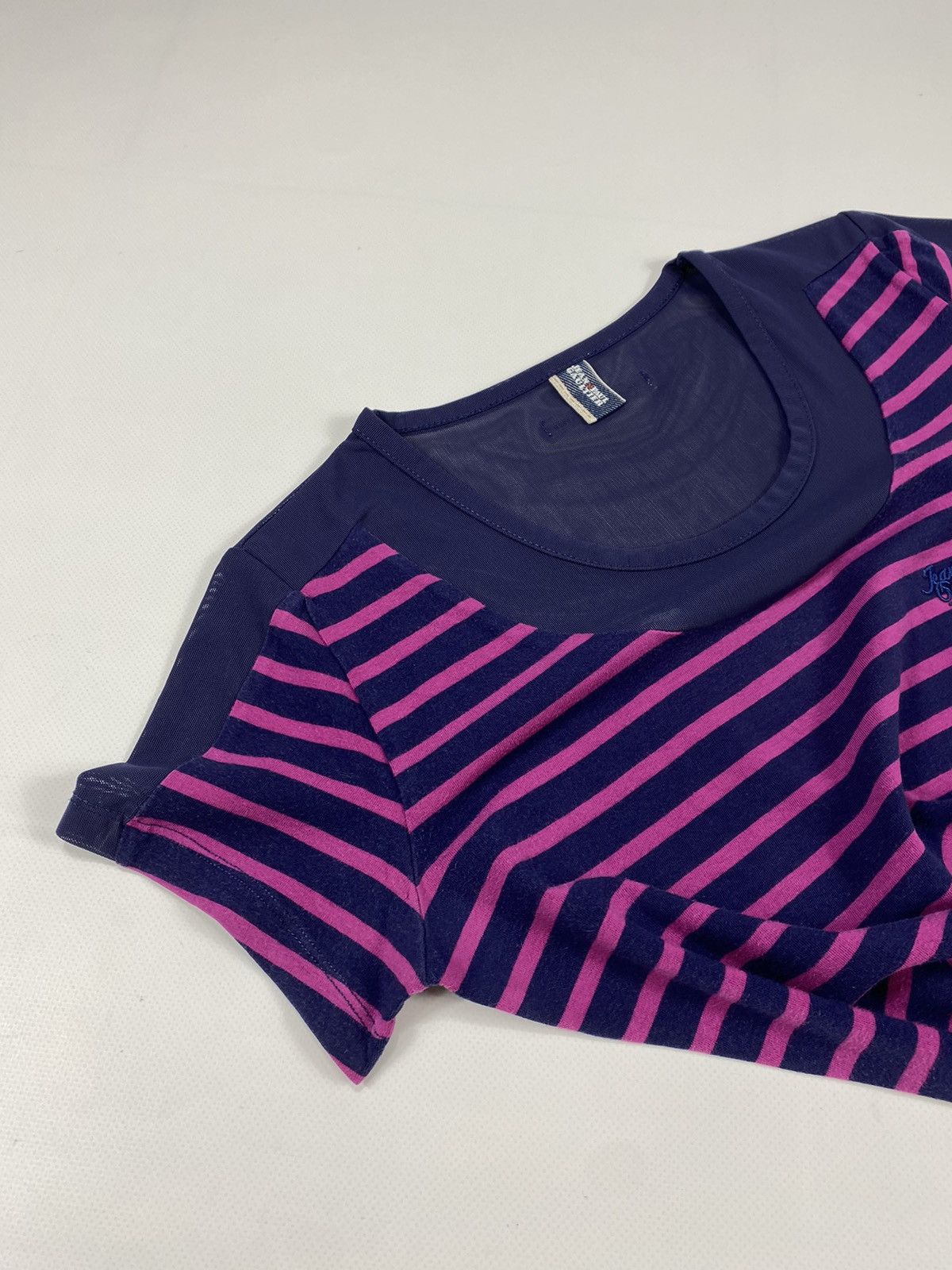 Jean Paul Gaultier 🔥LASTDROP🔥 Y2K Mesh JPG Script Logo Iconic Striped Tee Size S / US 4 / IT 40 - 7 Thumbnail