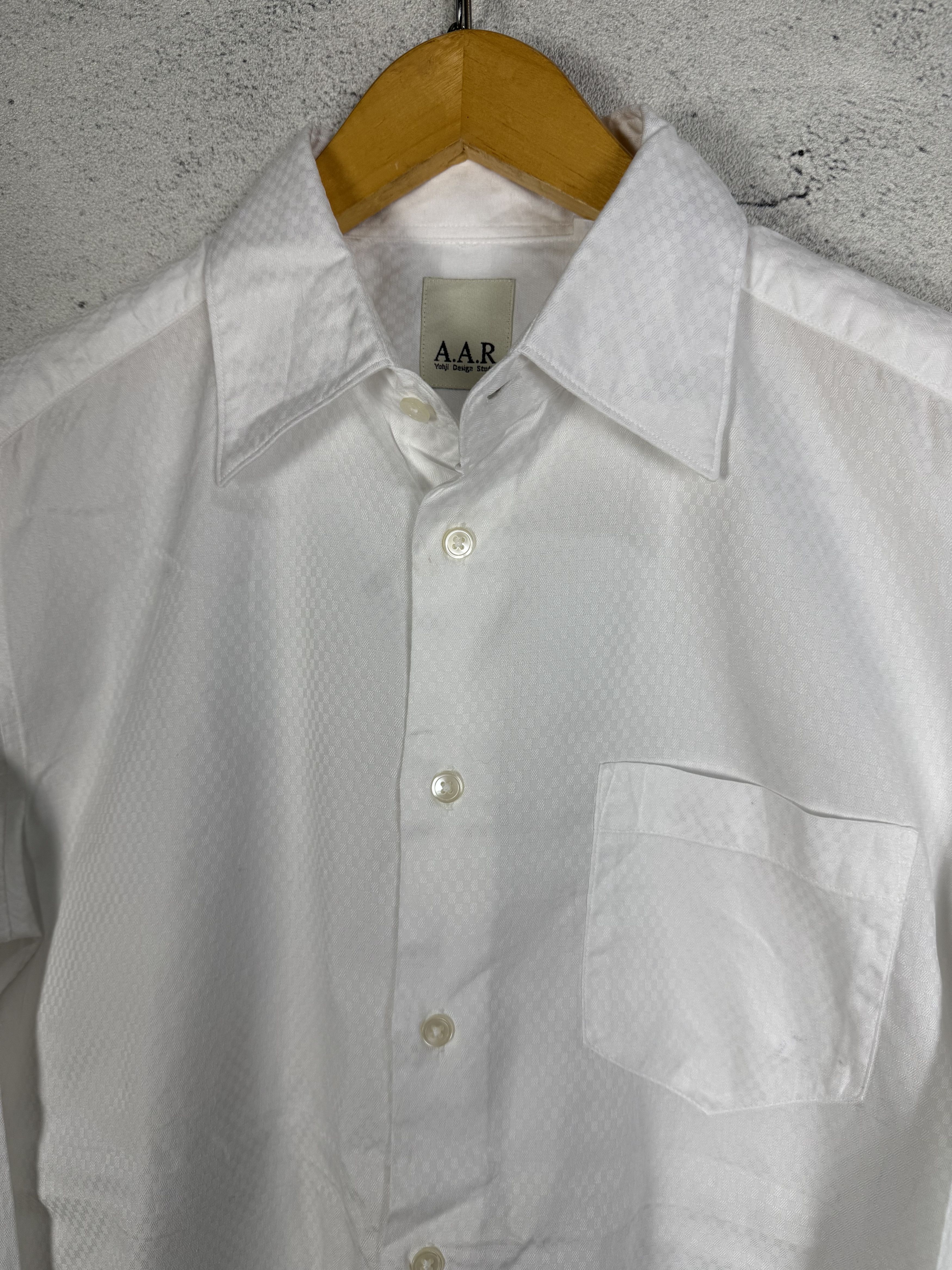 Yohji Yamamoto AAR Yohji Yamamoto Checkered Pattern Button Up White Shirt Size US M / EU 48-50 / 2 - 4 Thumbnail