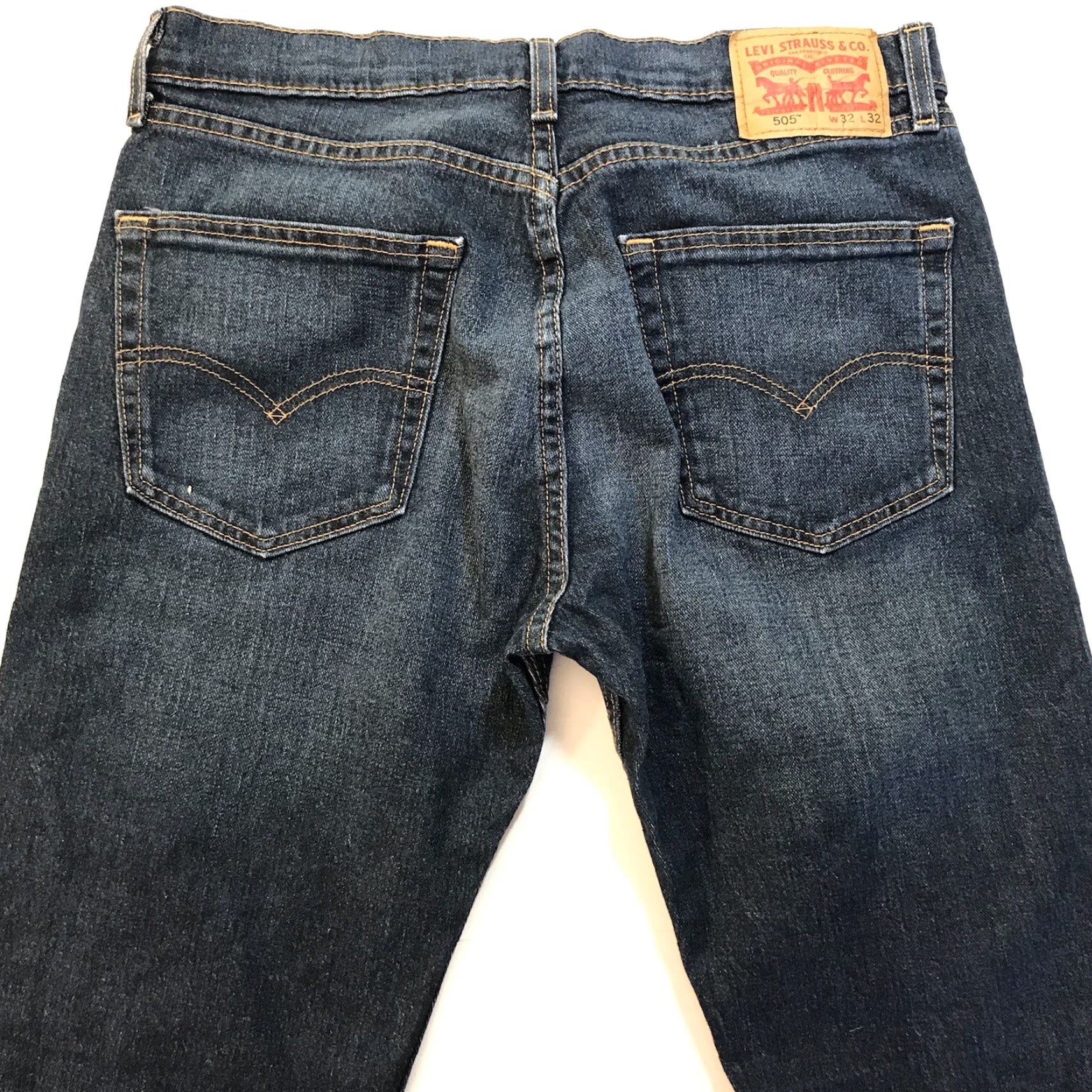 Levi's Levi's Mens Jeans 505 Denim Blue Stretch Tapered Straight Leg 32 Levi's 500 Series Medium Wash Regular Inseam 32 Athletic Rise Mid 10-12 Green? Size US 32 / EU 48 - 7 Thumbnail