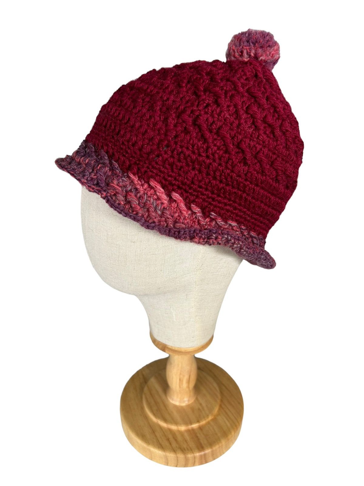 Japanese Brand Handmade Crochet Knitted Beanie Hats Size ONE SIZE - 1 Thumbnail