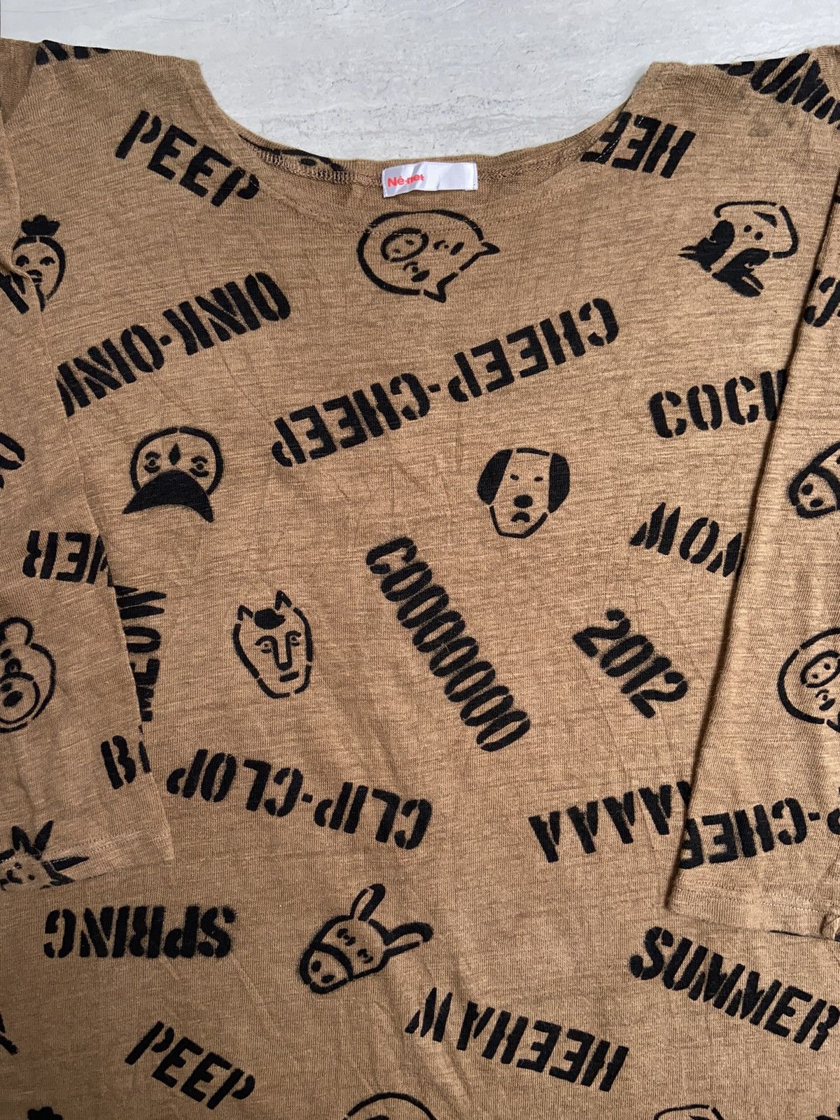 Issey Miyake × Japanese Brand × Ne-Net NE-NET Brown T-Shirt Size US XXL / EU 58 / 5 - 2 Thumbnail