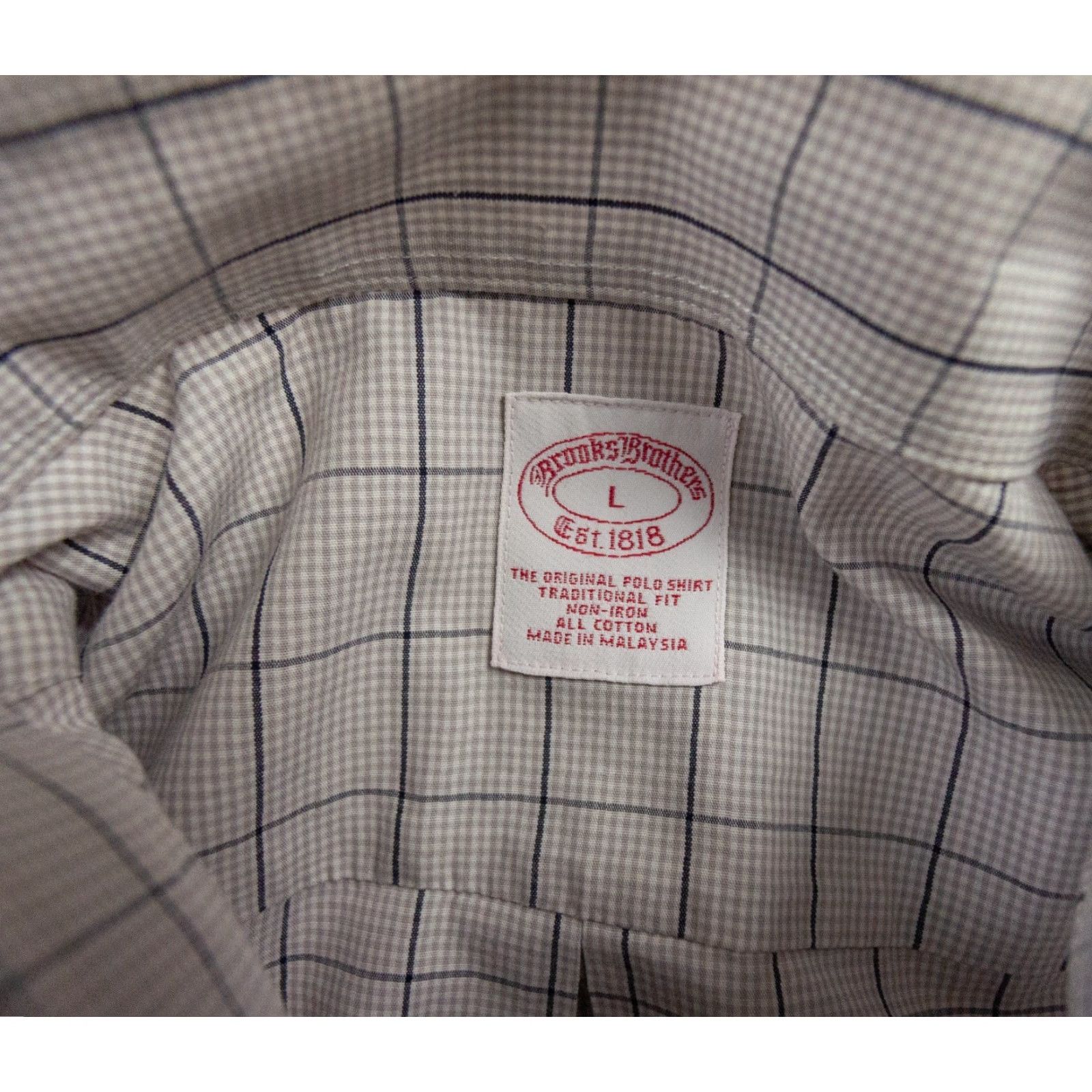 Brooks Brothers BROOKS BROTHERS Shirt Mens Large Gray Button-Up Non-Iron Traditional Fit Preppy Casual Business Formal All Seasons Size US L / EU 52-54 / 3 - 5 Thumbnail
