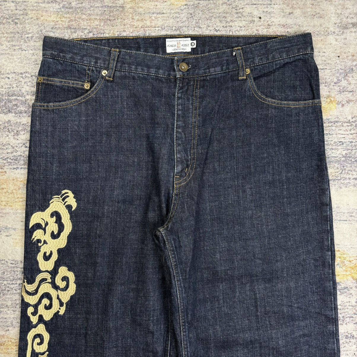 Karakuri Tamashii Rare Karakuri Tamashii multi pocket embroidery denim pants Size US 37 - 6 Thumbnail
