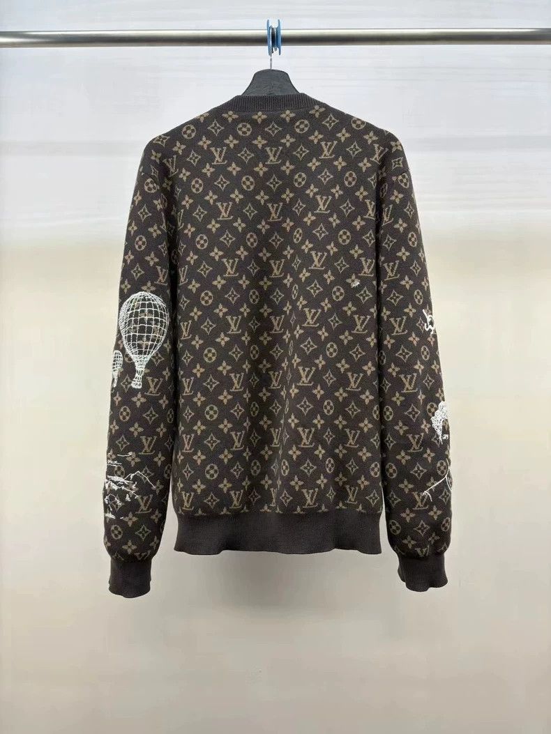 Louis Vuitton LOUIS VUITTON Brown embroidered graffiti-deco print knitwea Size US M / EU 48-50 / 2 - 2 Thumbnail