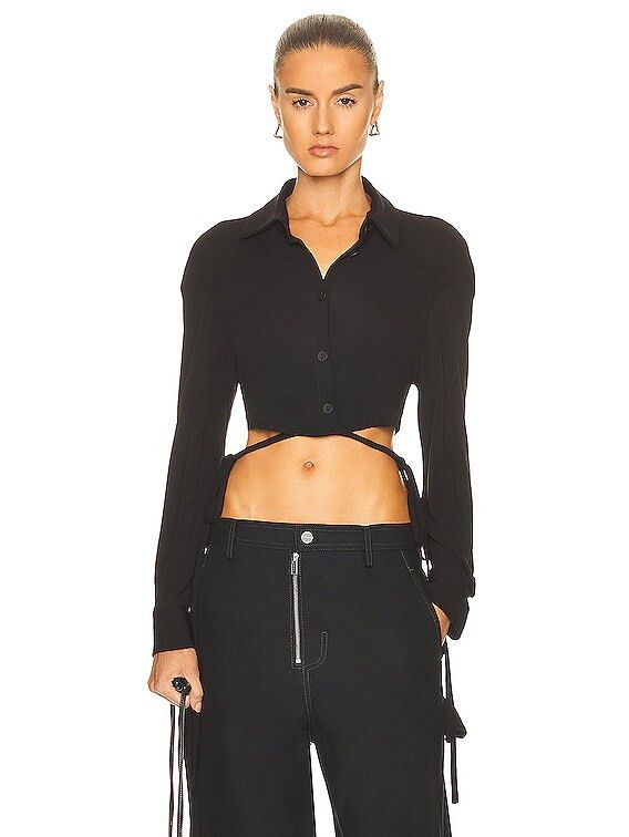 Christopher Esber Crop Tie Shirt Size XS / US 0-2 / IT 36-38 - 3 Thumbnail