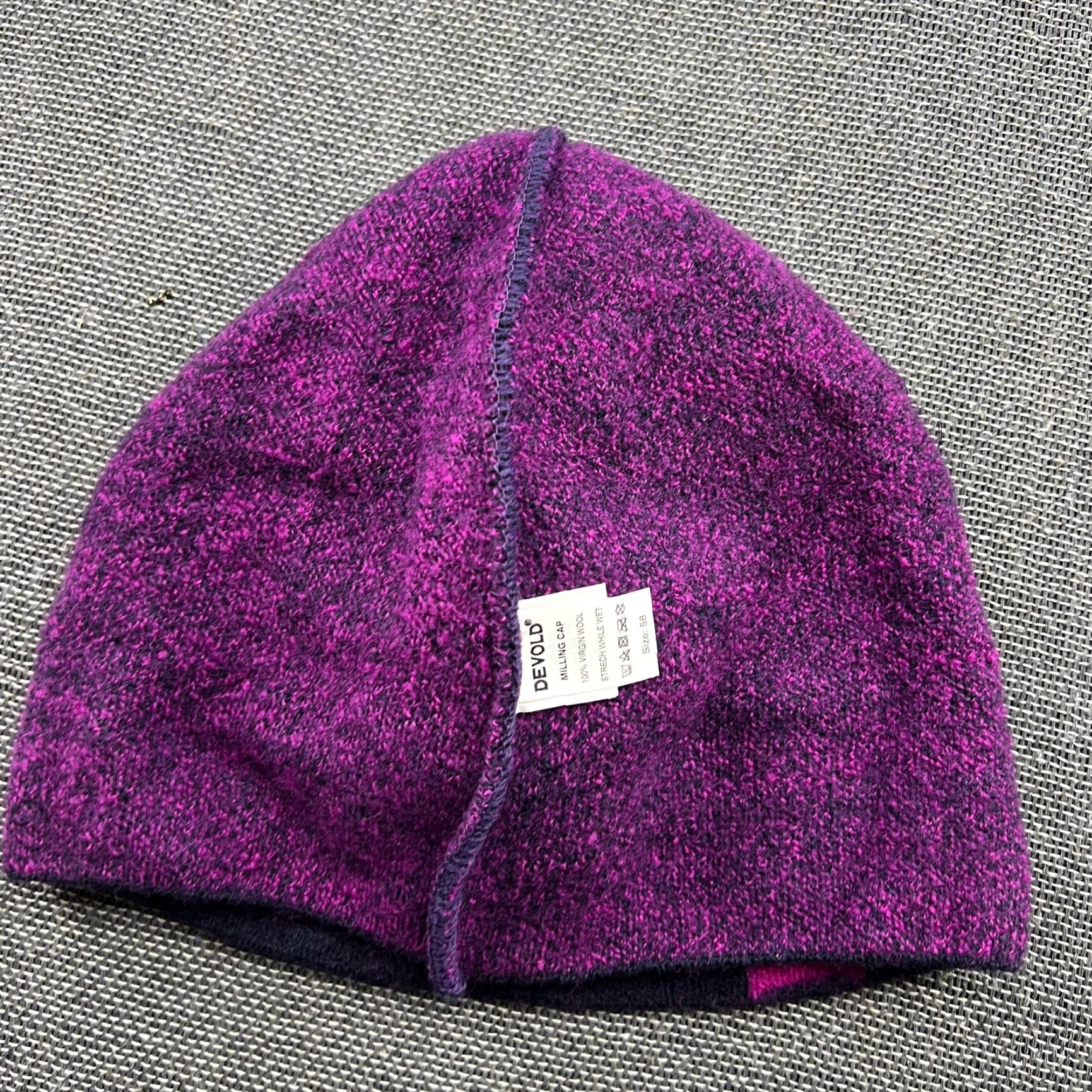 Vintage VINTAGE Devold Milling Beanie Hat Cap Size 58 Purple 100% Virgin Wool Beanie Wool Unisex Adults Mens Womens 58 Purple Morning - Size ONE SIZE - 3 Thumbnail