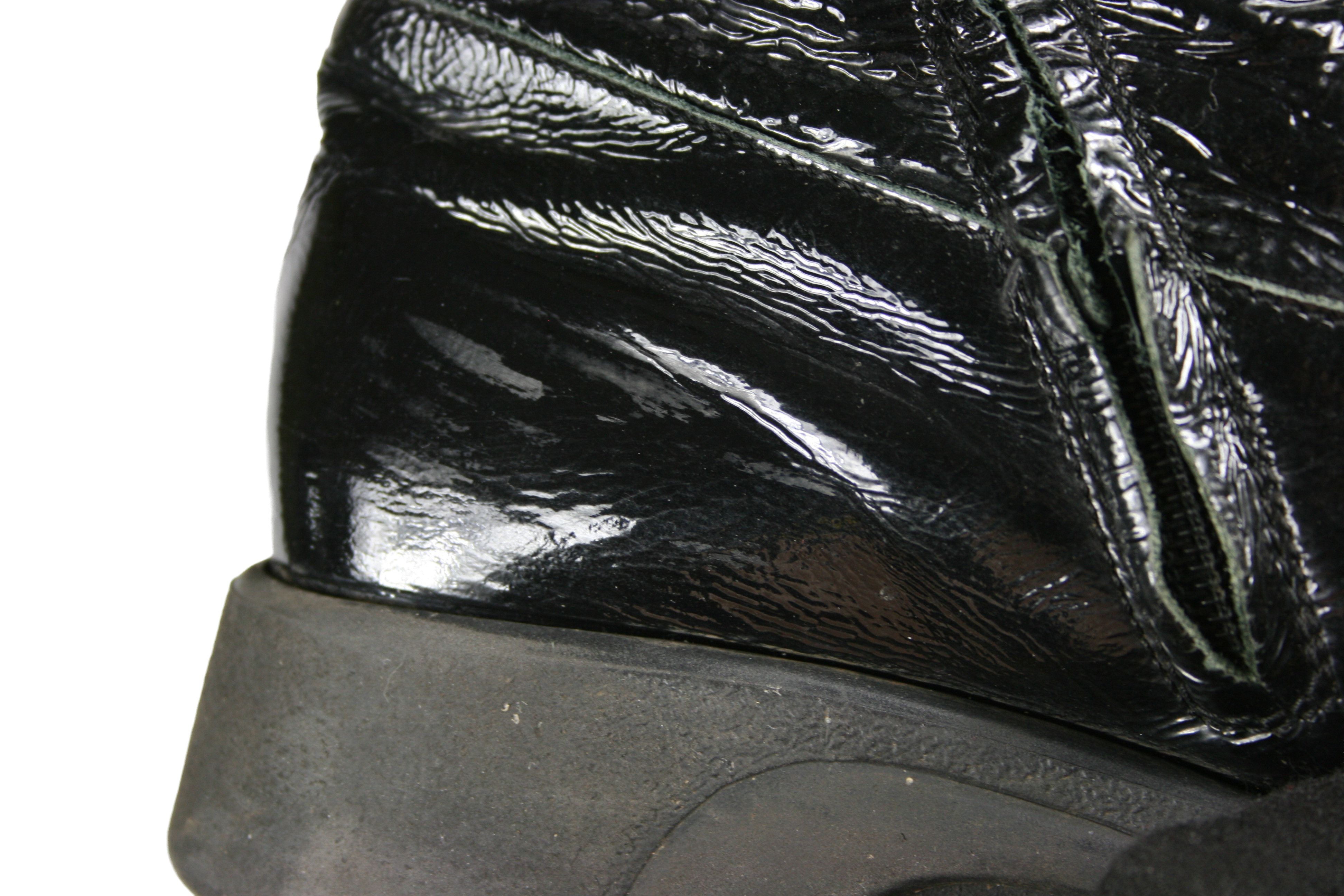 Japanese Brand 00S Bumper Y2K Patent Leather Mid Moto Boots Vintage Size US 6 / IT 36 - 7 Thumbnail