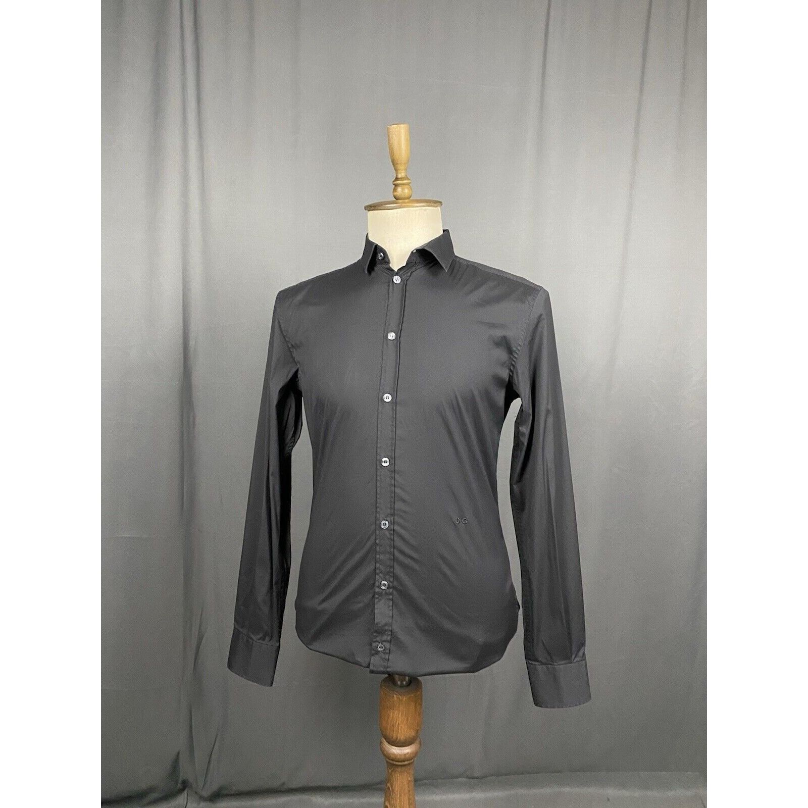 Dolce & Gabbana Dolce&Gabbana Brad Line Men's Black Longsleeve Dress Shirt Size US M / EU 48-50 / 2 - 2 Thumbnail