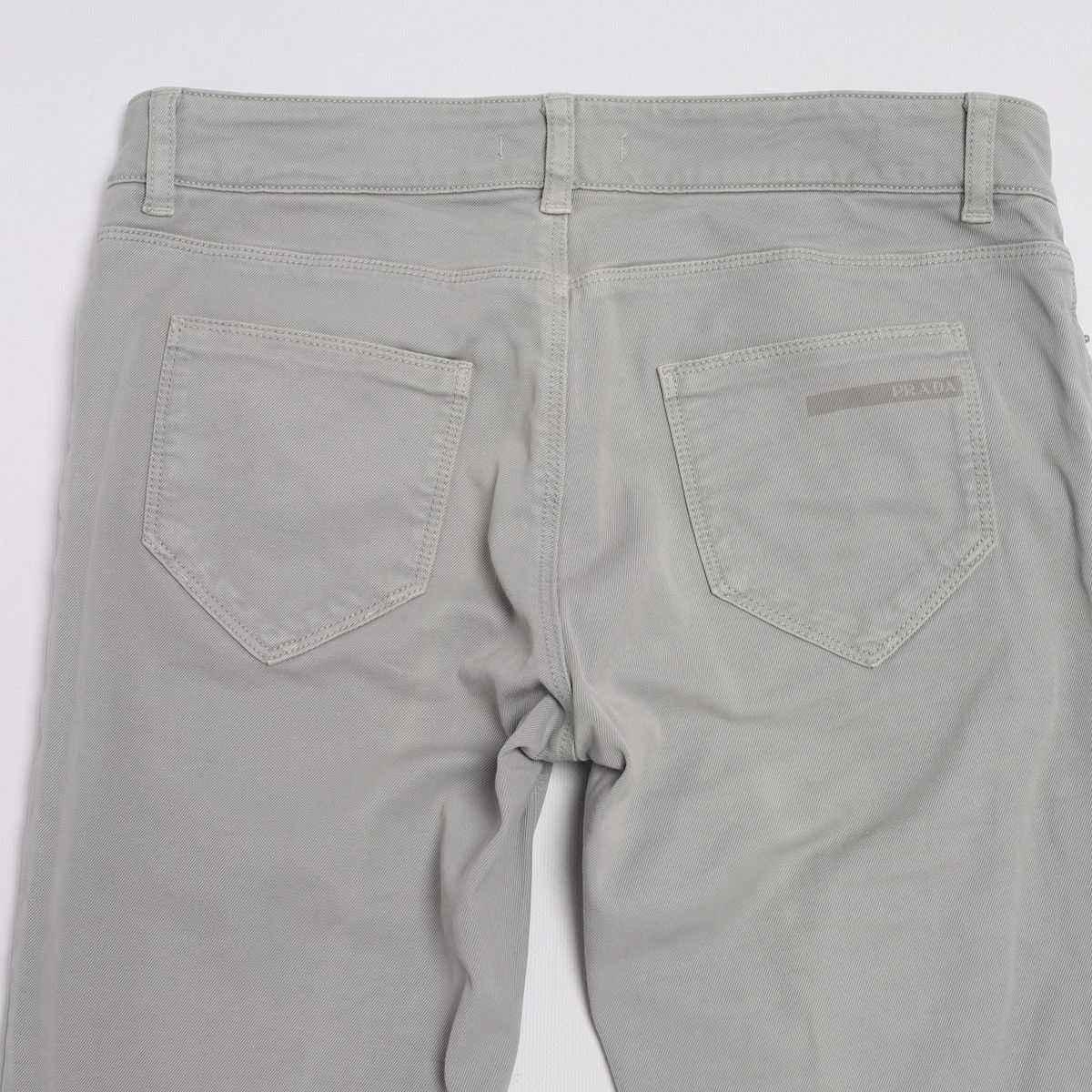 Prada Prada Gray Cotton Pants Logo Raw Edge Size 27" / US 4 / IT 40 - 17 Thumbnail