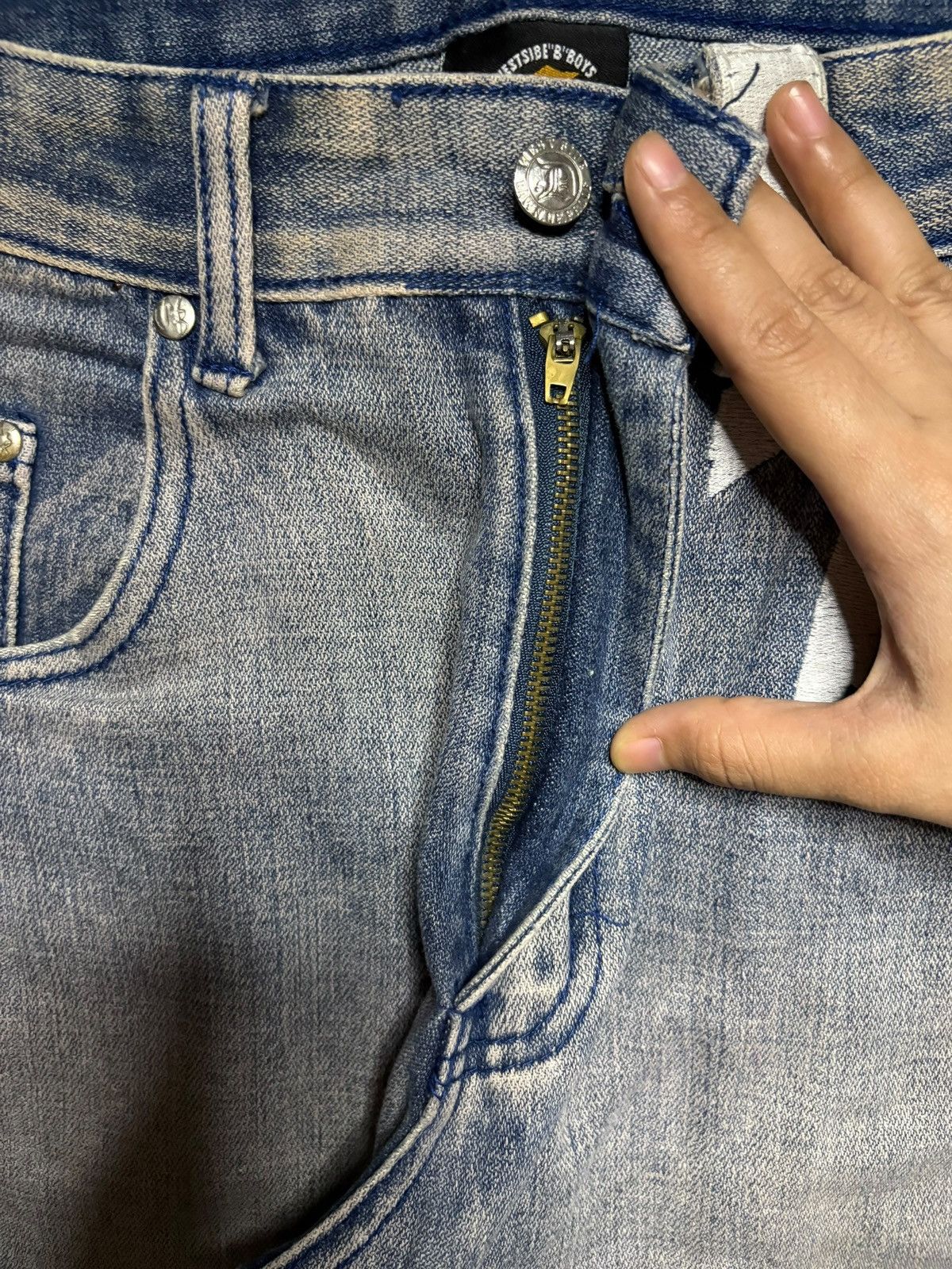 Japanese Brand Vintage Japanese Brand L.A GANGSTA Spell Out Baggy Jeans Size US 32 / EU 48 - 3 Thumbnail