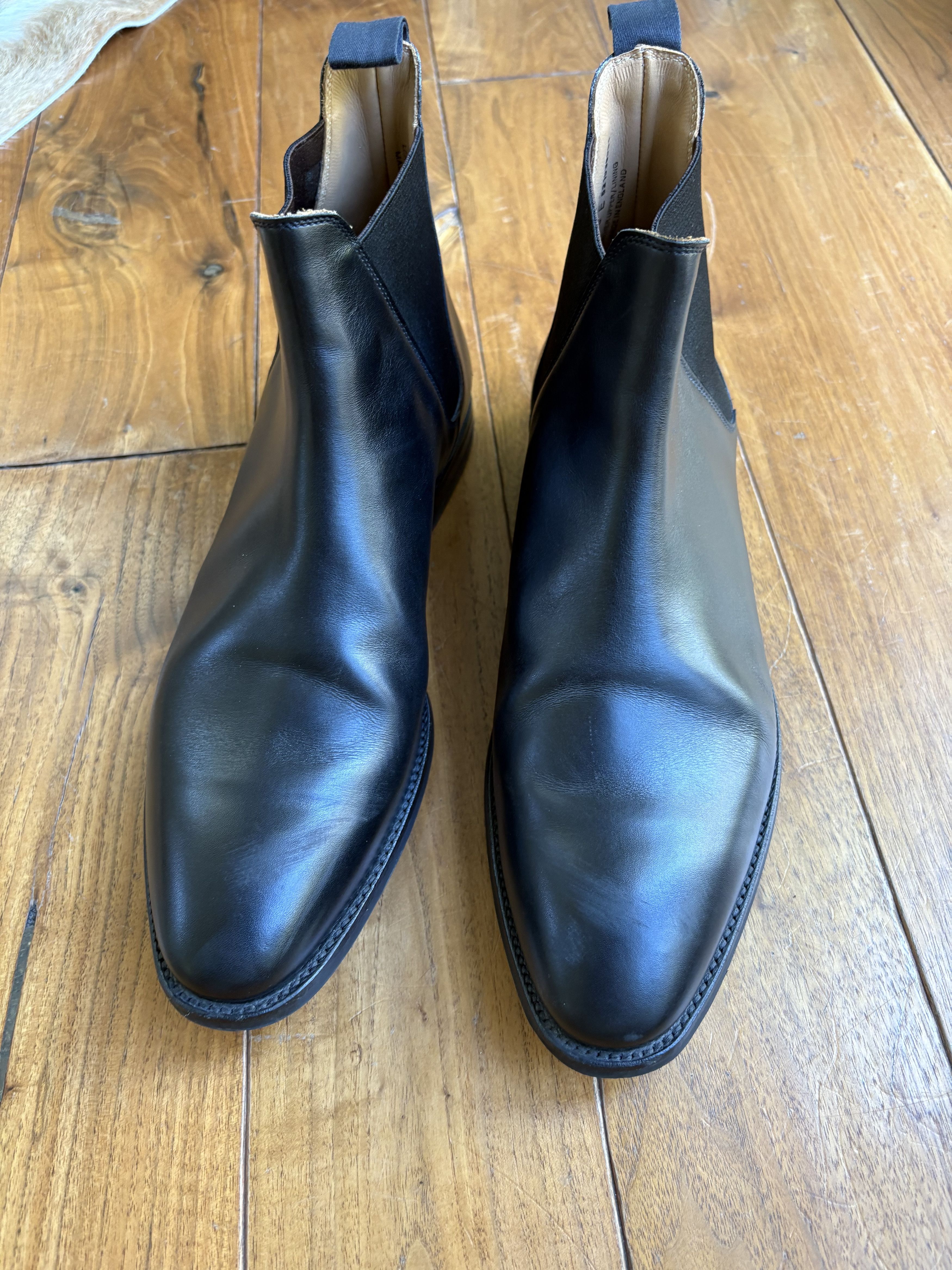 Crockett Jones Chelsea VIII Black Wax Calf Boots