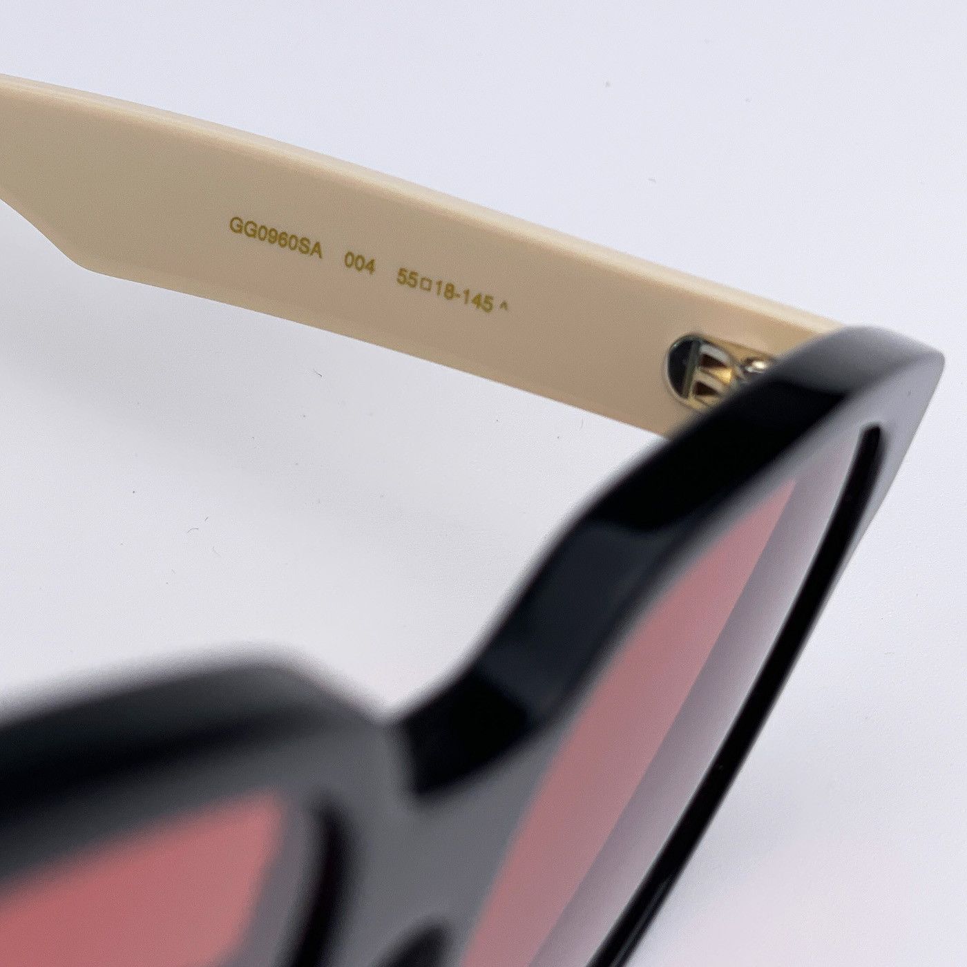 Gucci NEW Gucci GG0960SA 004 Black White Orange Women Sunglasses Size ONE SIZE - 5 Thumbnail