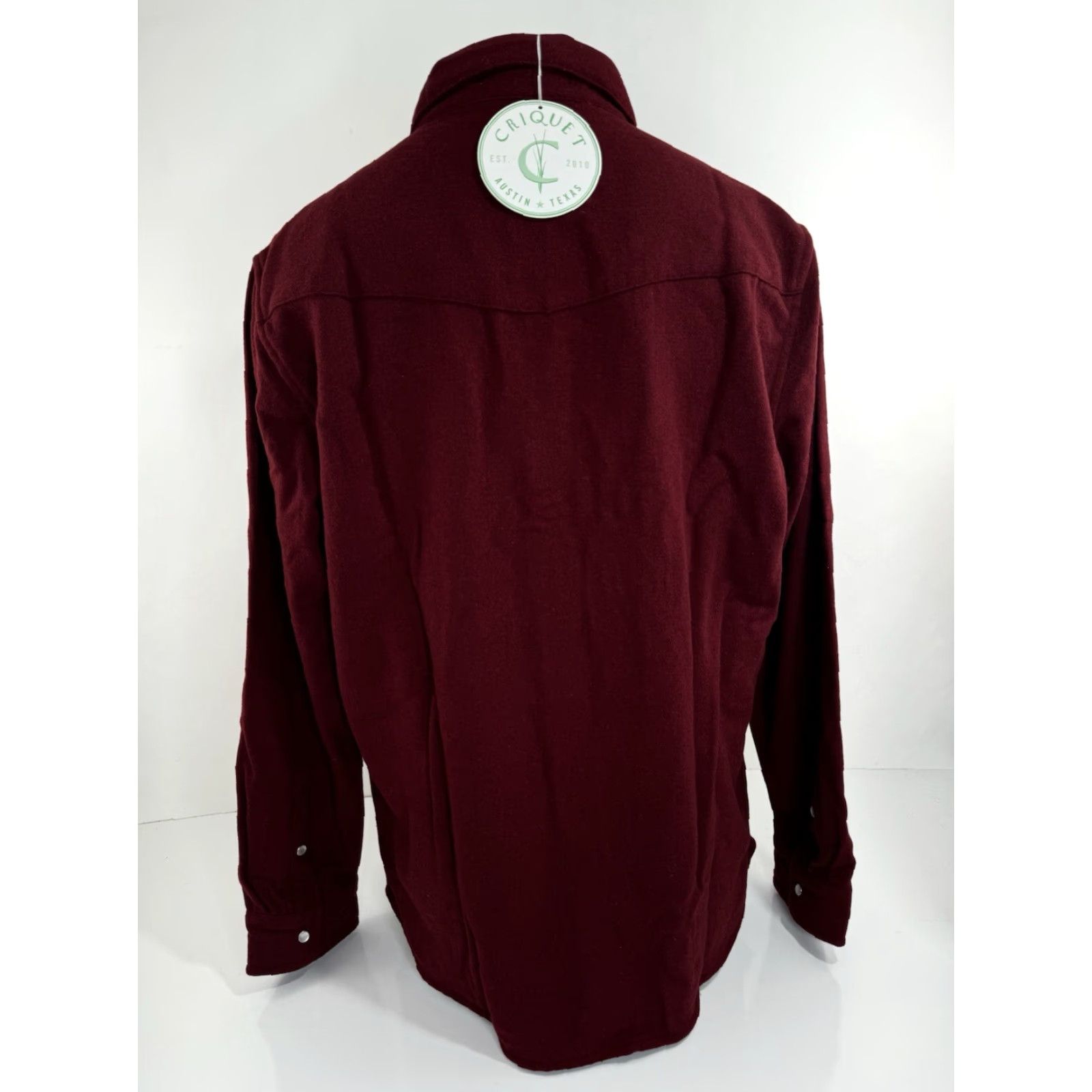 Vintage CRIQUET Austin Wool Pearl Snap Shacket 3 Pocket Ranch Shirt Jacket XL Maroon Mens Size US XL / EU 56 / 4 - 5 Thumbnail