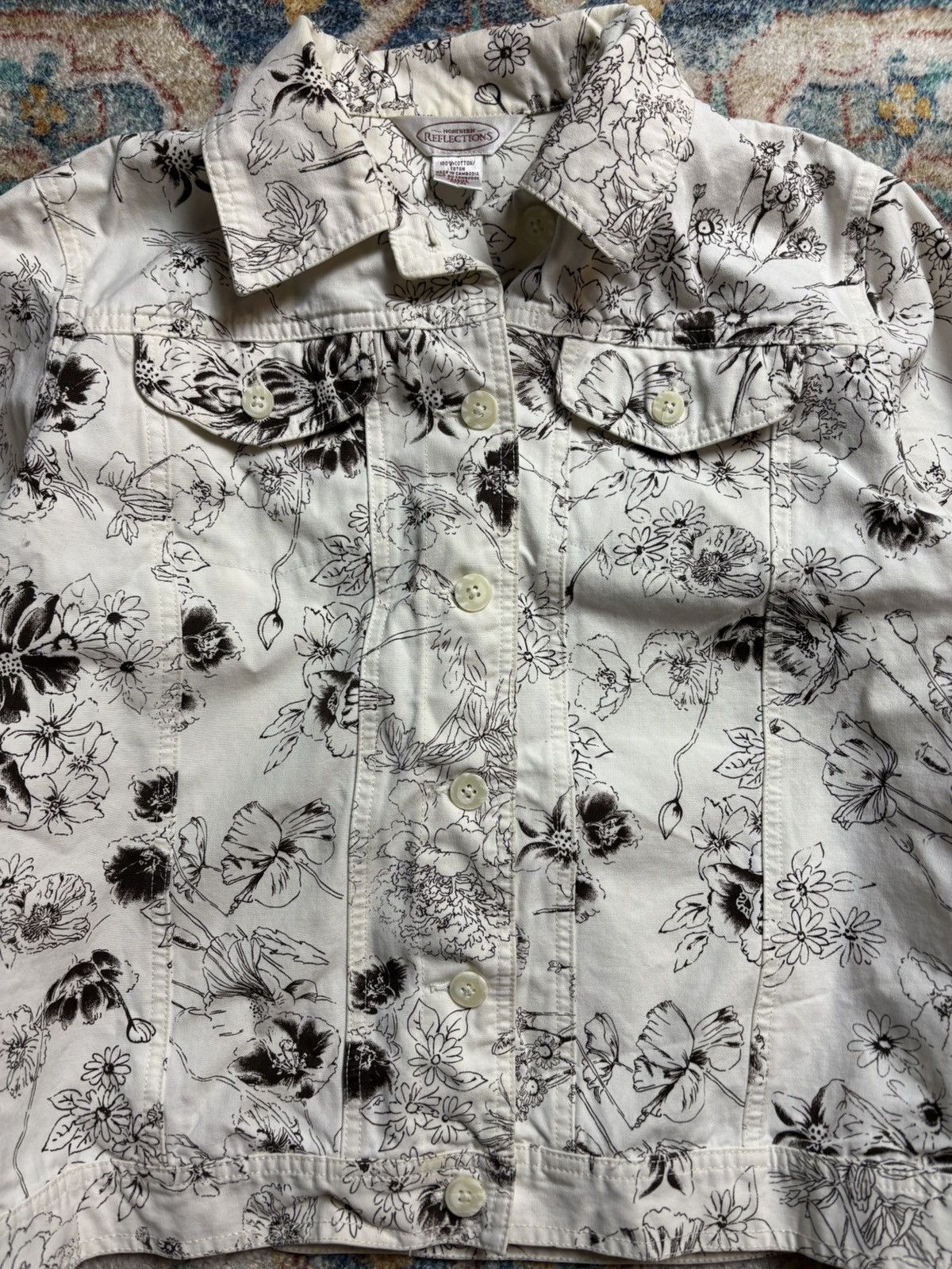 Northern Reflections Northern Reflection Floral All Over Print Button-up Jacket Size M / US 6-8 / IT 42-44 - 4 Thumbnail
