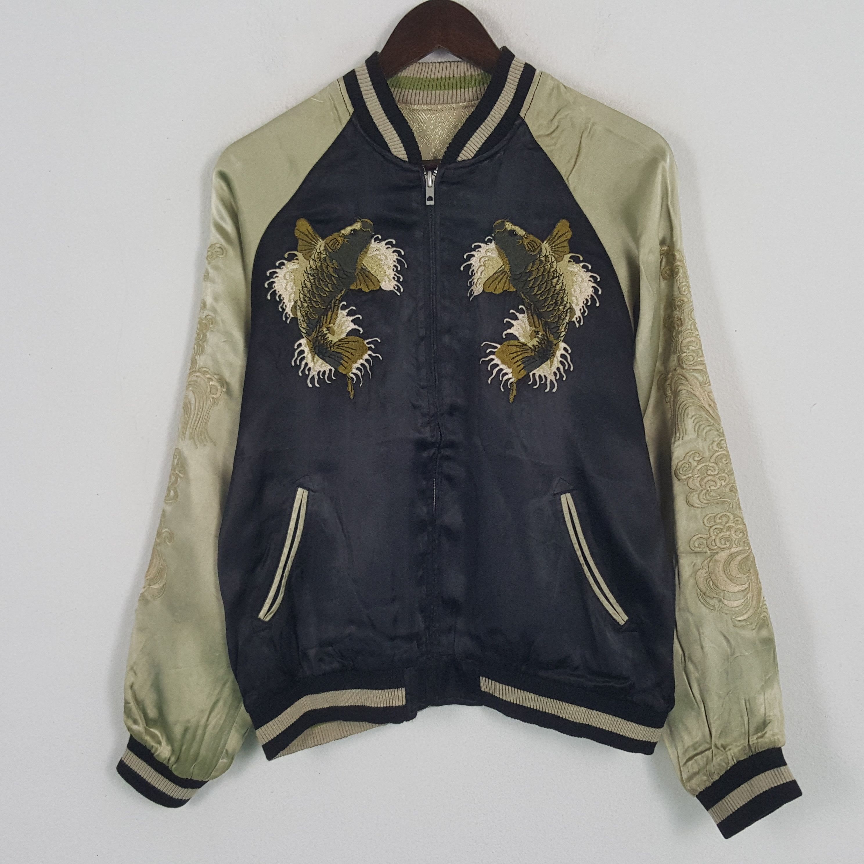 Vintage Vintage Sukajan Fish Koi Japan Reversible Zipper Jacket Size US M / EU 48-50 / 2 - 5 Thumbnail