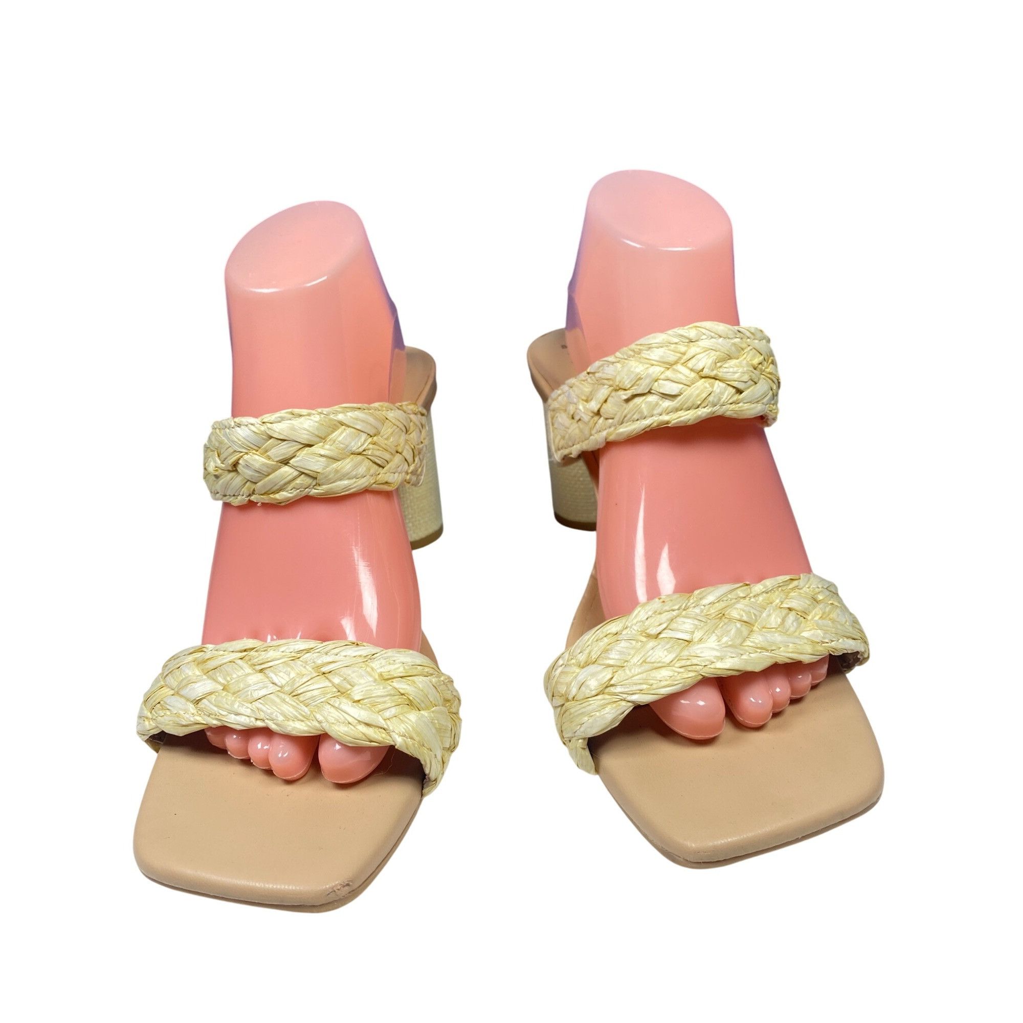 Other A New Day Women's Tan Basil Woven Double Strapped Slip-On He Size US 11 / IT 41 - 12 Thumbnail