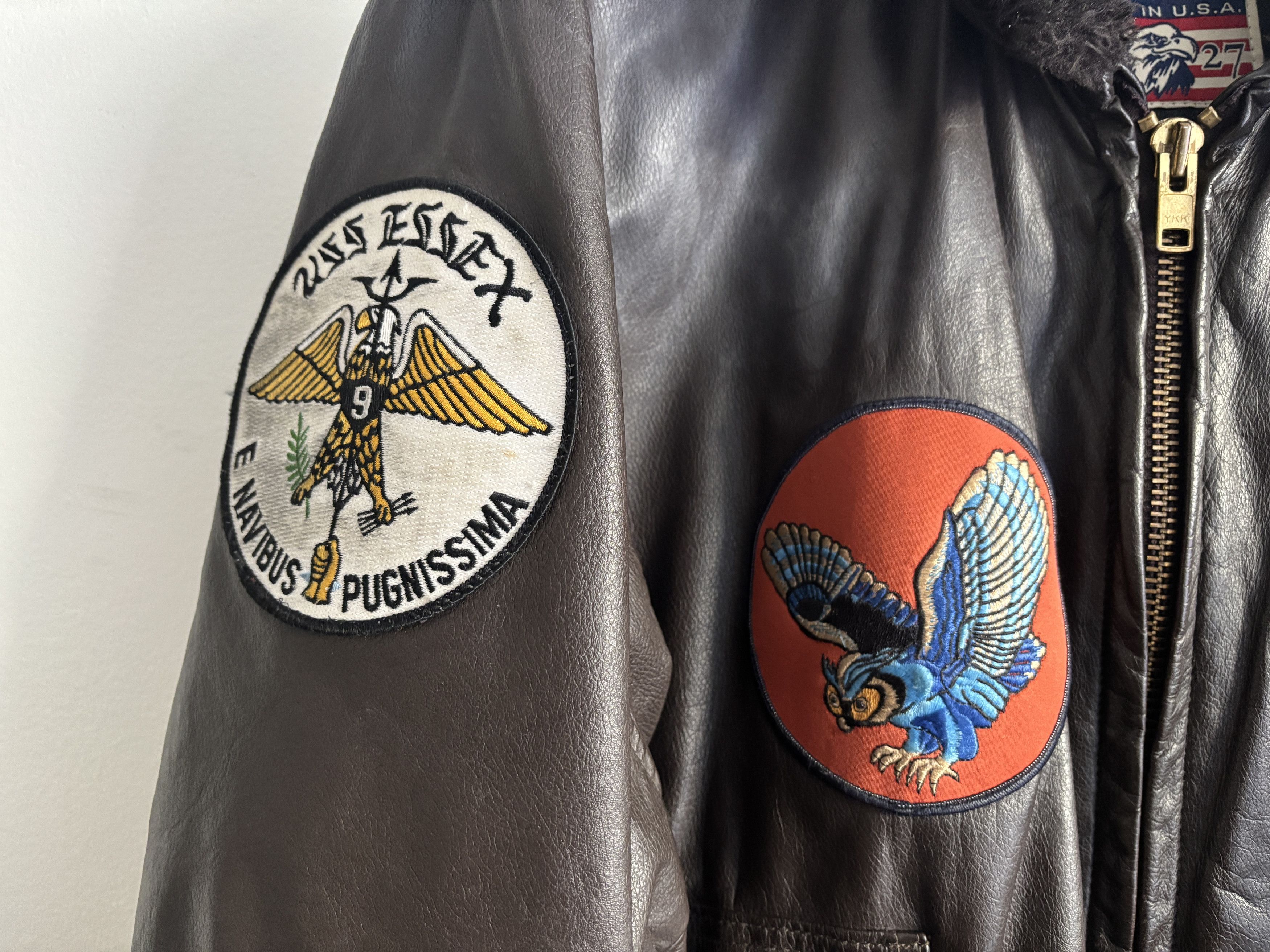 Excelled Aviator Bomber G-1 Jacket- Sherpa Collar, Patches -XL-XXL Size US XL / EU 56 / 4 - 4 Thumbnail