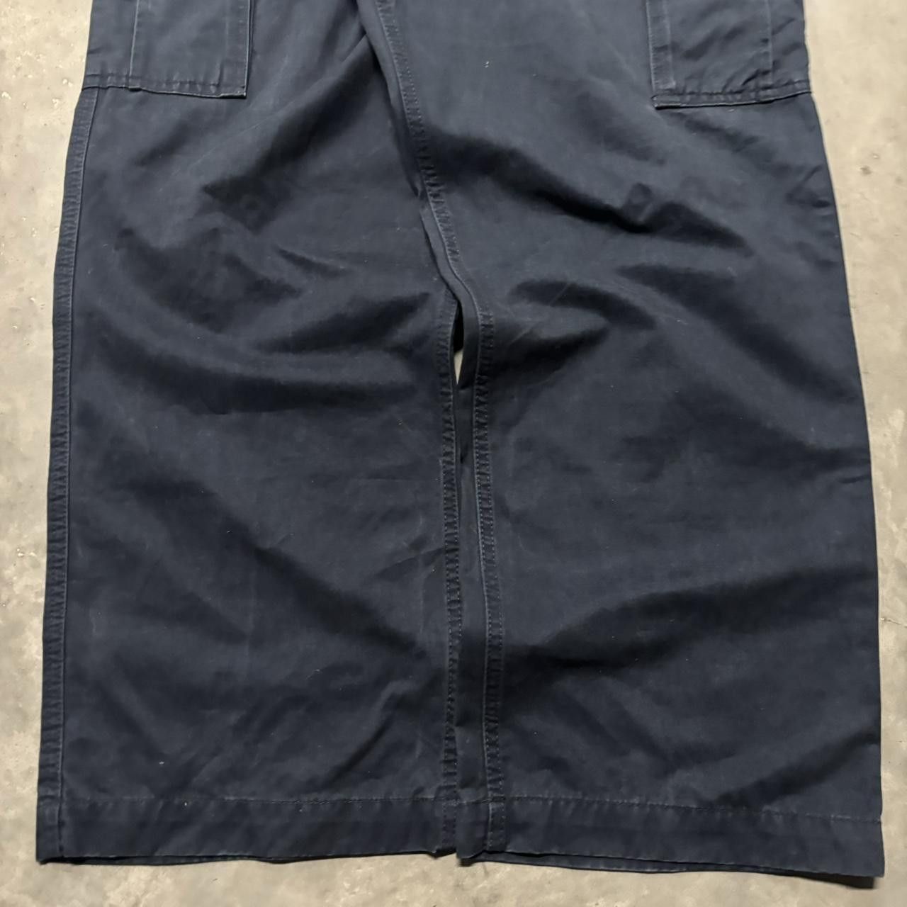 Japanese Brand × Vintage Crazy Vintage Y2K/2000s Baggy Navy Blue Skater Wide Leg Cargo Pants! Size US 40 / EU 56 - 6 Thumbnail