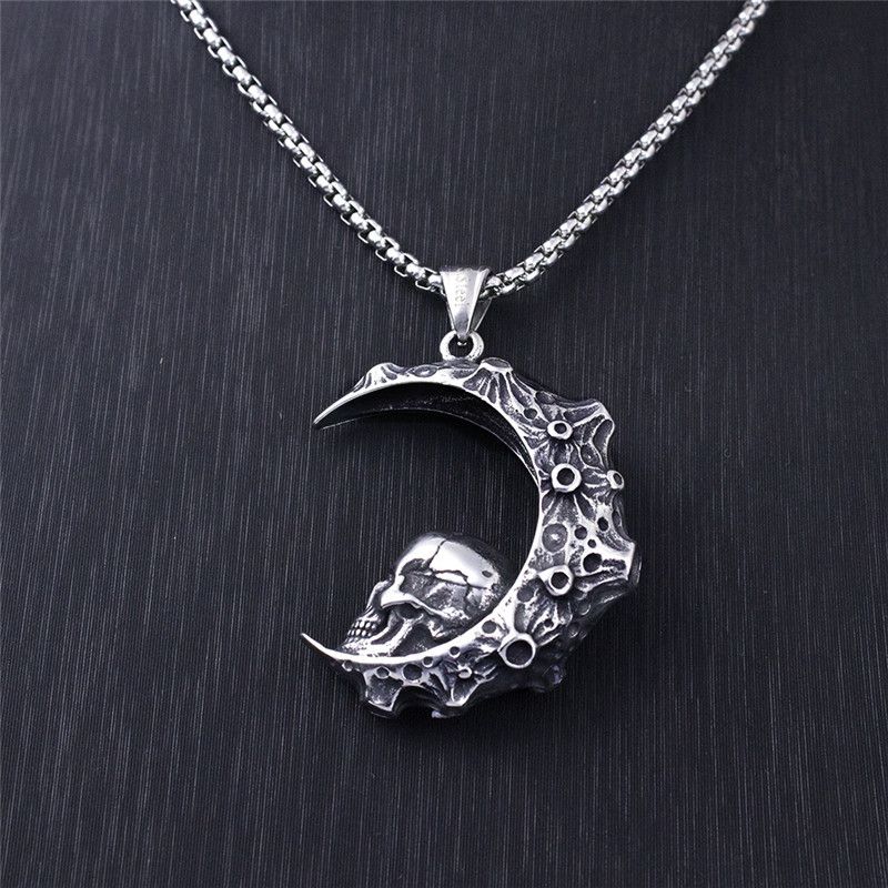 Jewelry Moon Punk Skull Necklace Size ONE SIZE - 1 Thumbnail