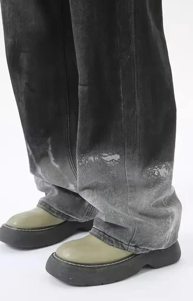 Japanese Brand Streetwear Gradient Design Loose Straight Washed Jeans Size US 32 / EU 48 - 3 Thumbnail