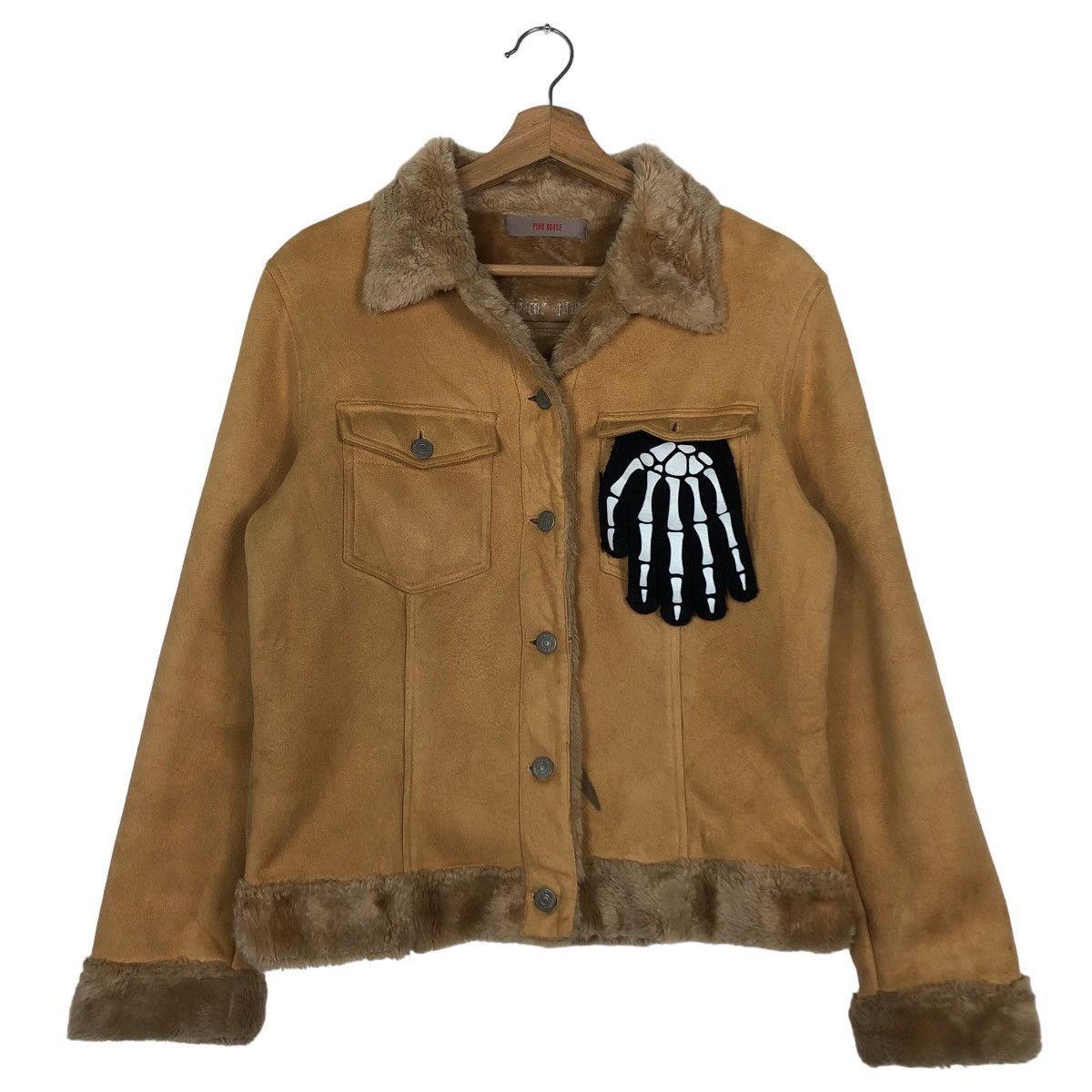 Japanese Brand 🔥Vintage Suede Jacket Mink Fur Lining Pink House Japan Size US L / EU 52-54 / 3 - 2 Thumbnail