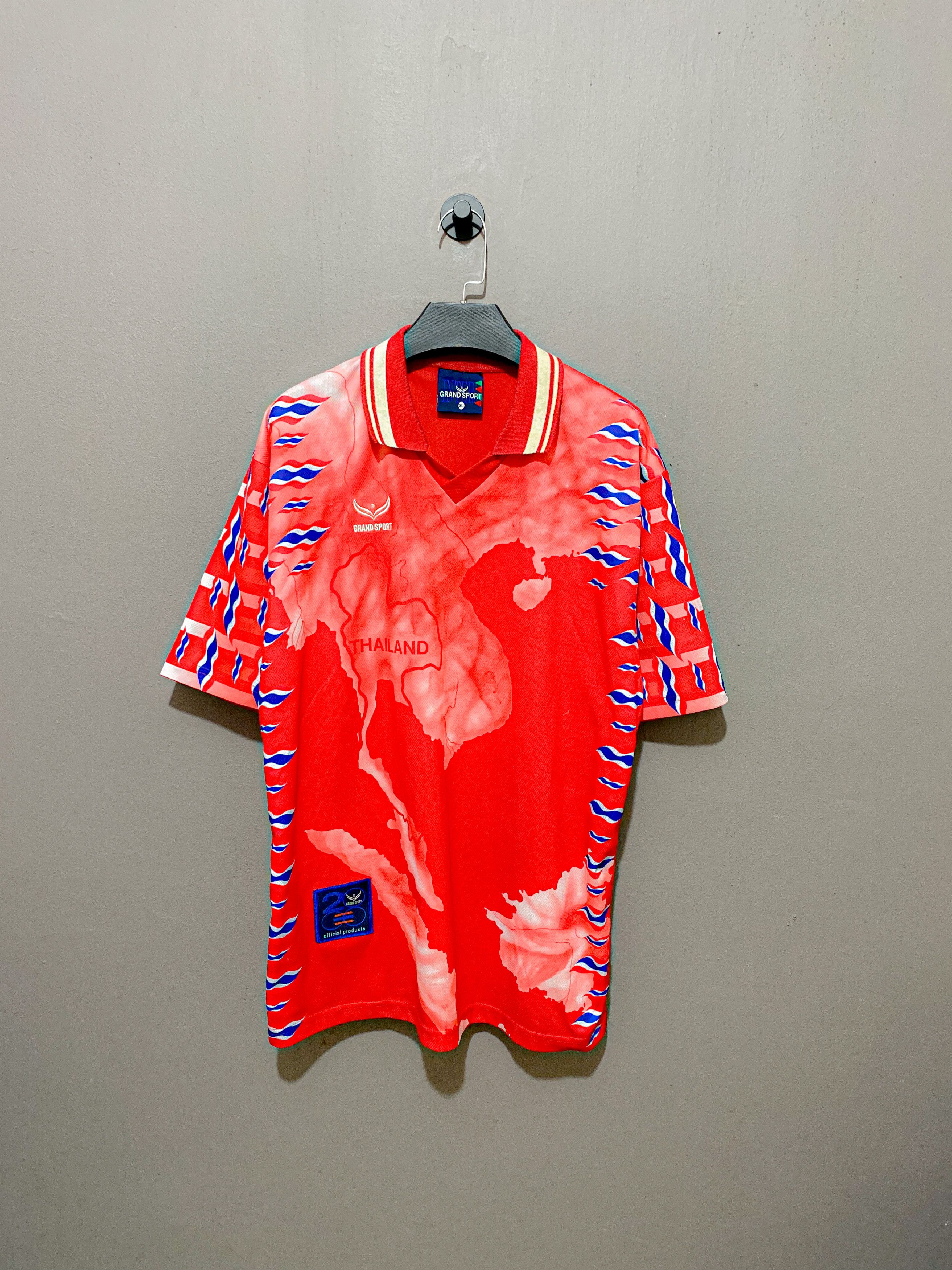 Vintage Ultra Rare Vintage Thailand Grand Sport 1998 Away Shirt Size US XL / EU 56 / 4 - 1 Thumbnail
