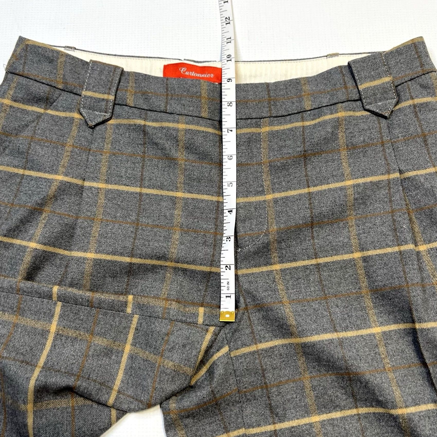 Anthropologie Cartonnier Shorts Bermuda 6 Gray Flannel Plaid Women Classic 80s 90s City Preppy Golf Walking Wrist 34x13.5 Mens Womens Girls Size 28" / US 6 / IT 42 - 4 Thumbnail