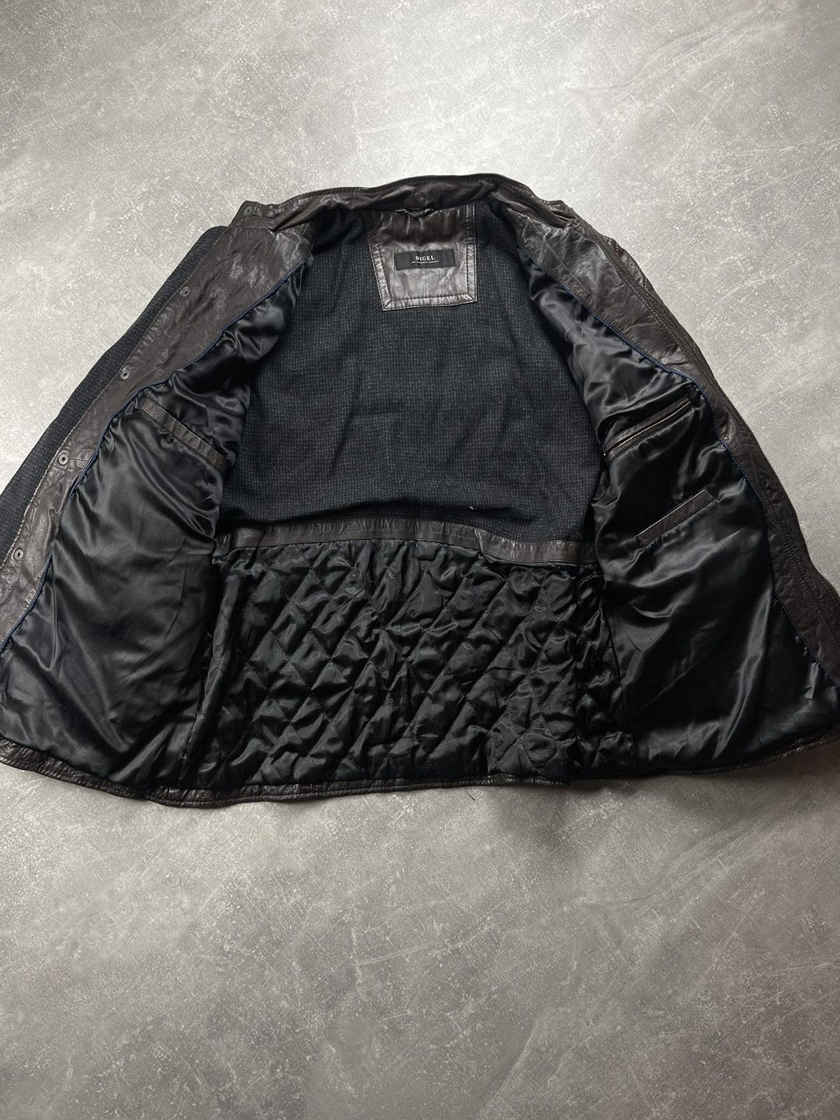 Genuine Leather Digel Quilted Genuine Dark Brown Leather Jacket Size 56 Size US XL / EU 56 / 4 - 10 Thumbnail