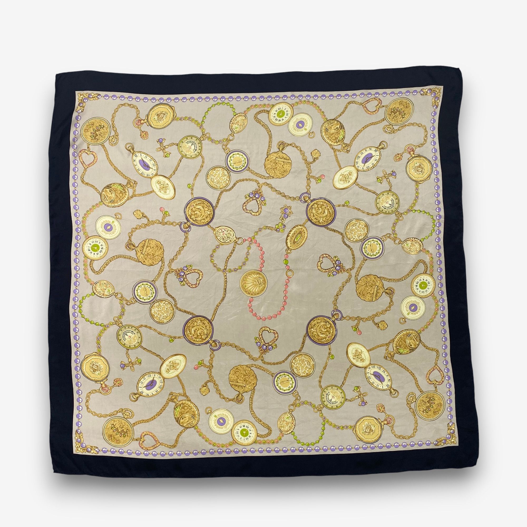 Japanese Brand Vintage Baroque SILK Scarf Twill Stole Wraps Scarves Size ONE SIZE - 2 Thumbnail