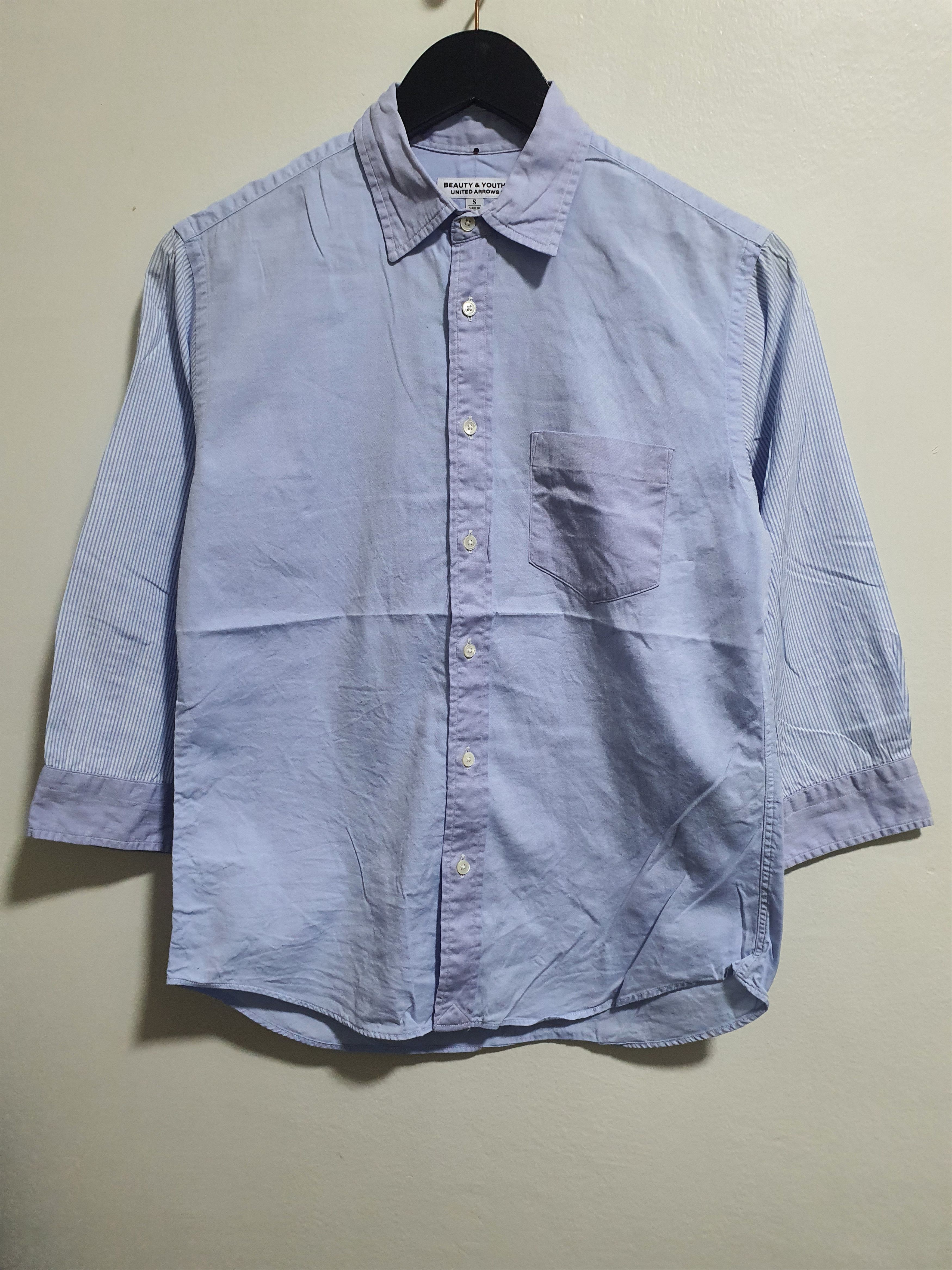 BEAUTY&YOUTH × Japanese Brand BEAUTY&YOUTH 18.5”/26” QUARTER SLEEVE SHIRT Size S / US 4 / IT 40 - 2 Thumbnail