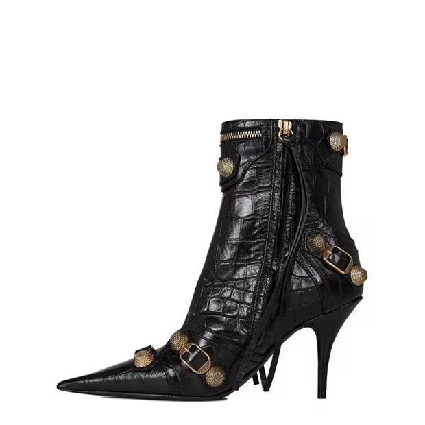 Balenciaga o1g2r1mq0924 Ankle Boots in Black & Gold Size US 7 / IT 37 - 2 Thumbnail