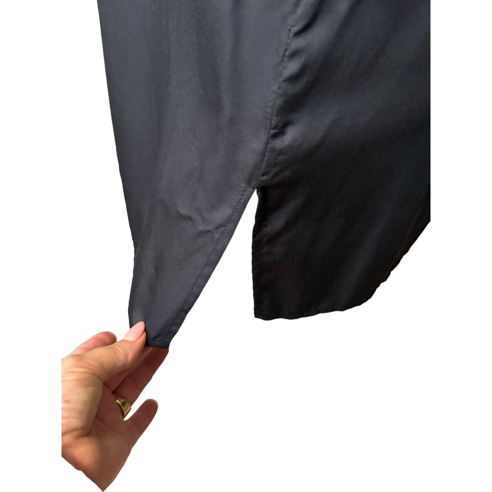 Other Ettitude NEW Bamboo Black Slip Dress Large Sateen Knee Size L / US 10 / IT 46 - 4 Thumbnail