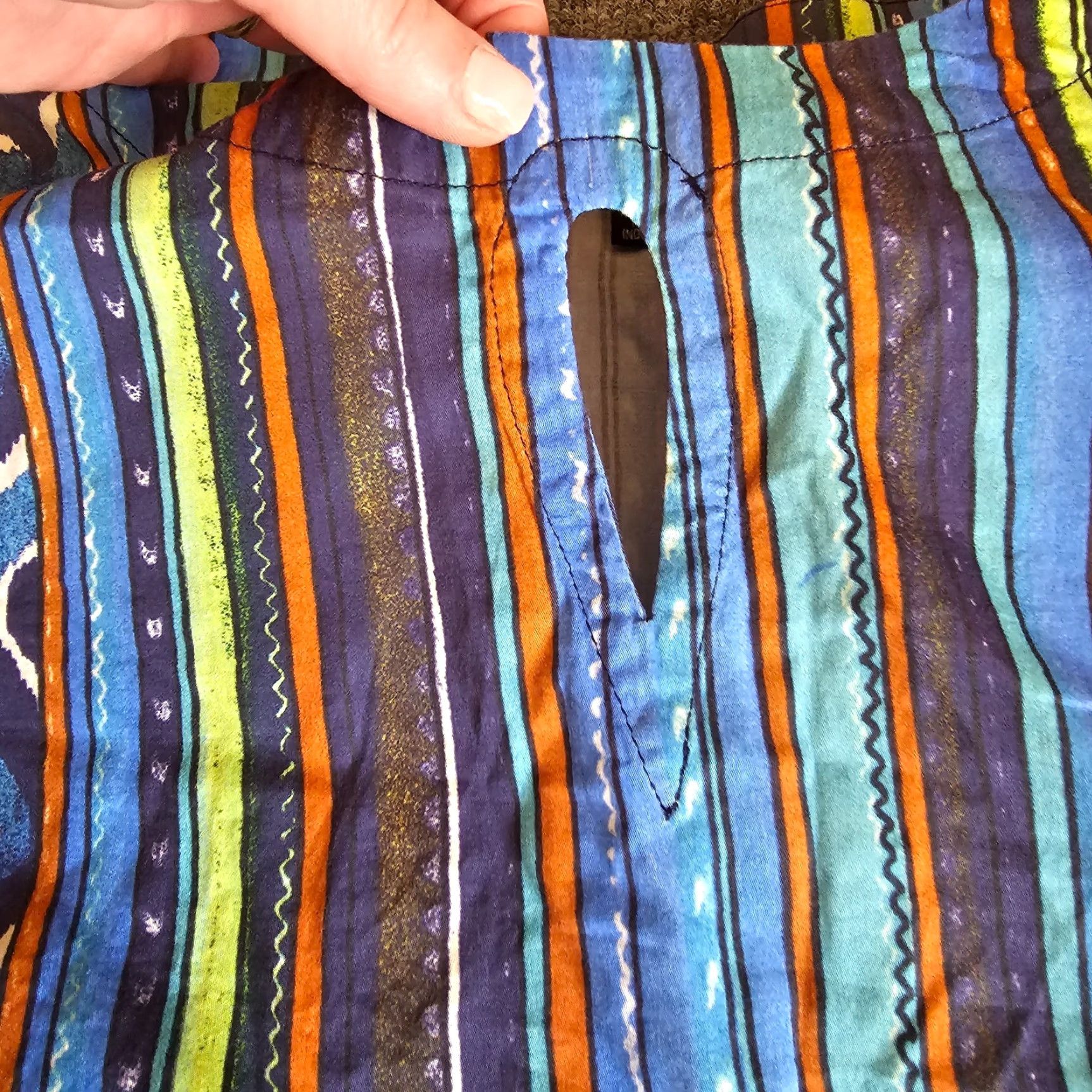 Vintage J. Peterman Top Tunic Womens XL Blue Striped 3/4 Sleeve Round Neck Casual Career Blouse Size XL / US 12-14 / IT 48-50 - 3 Thumbnail