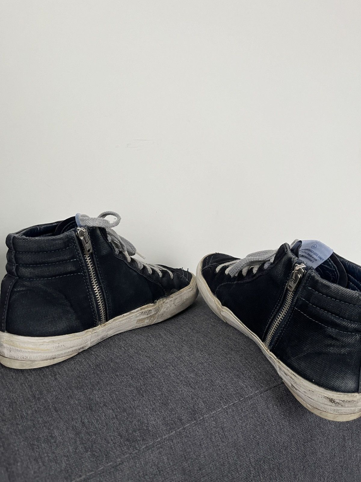 Golden Goose Golden Goose Slide Distressed Hi-top Sneakers Size US 7 / EU 40 - 9 Thumbnail