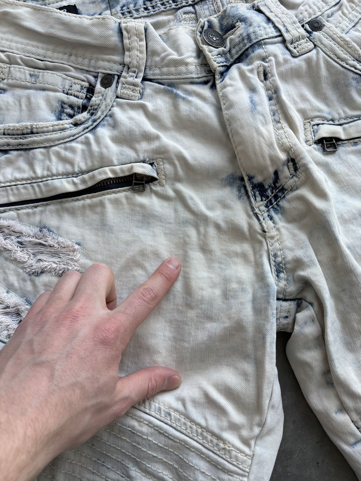 Affliction Vintage Y2K Affliction Jean Shorts Hunter Moto Size US 31 - 7 Thumbnail