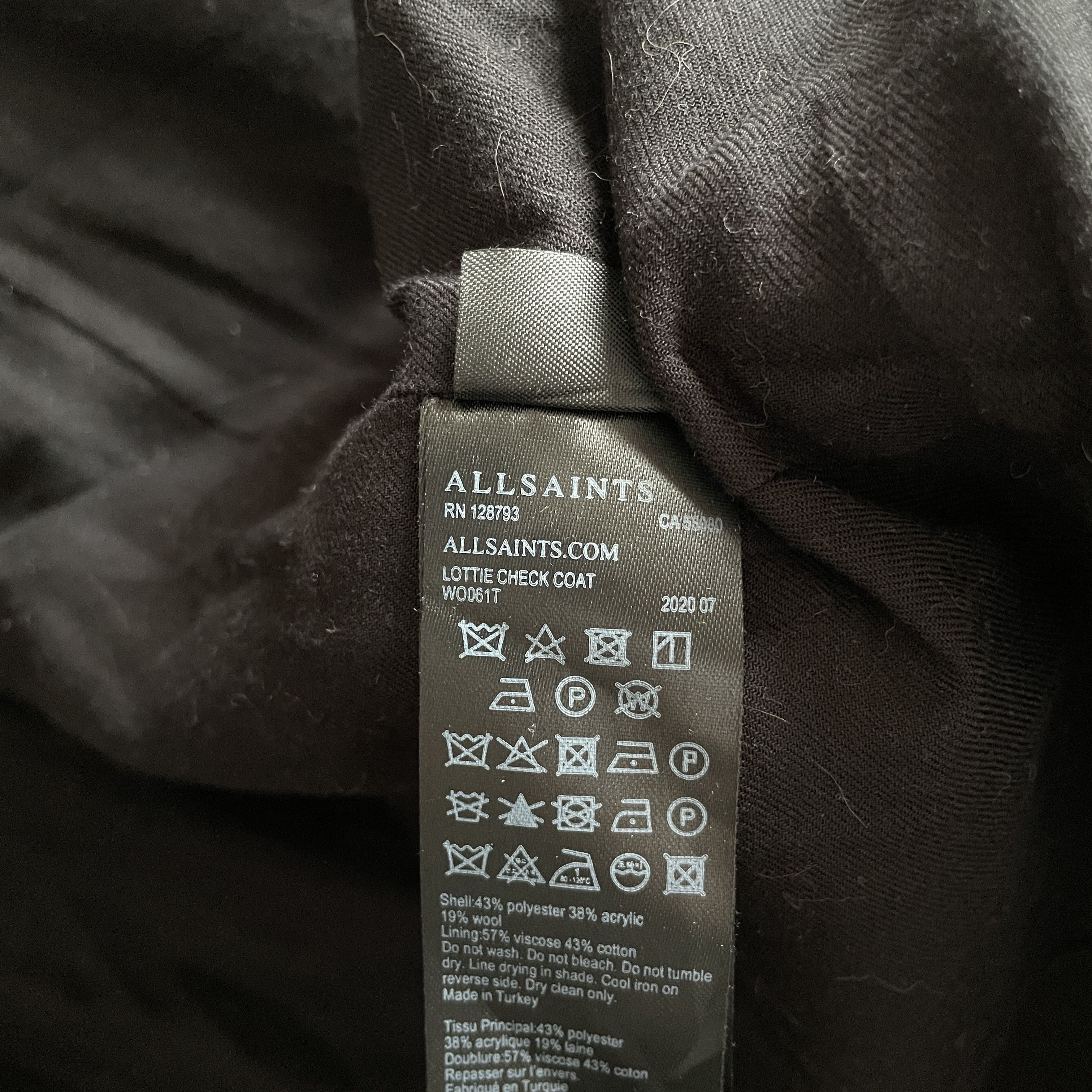 Allsaints Allsaints Womens Lottie Check Double Breasted Coat Size M / US 6-8 / IT 42-44 - 8 Thumbnail