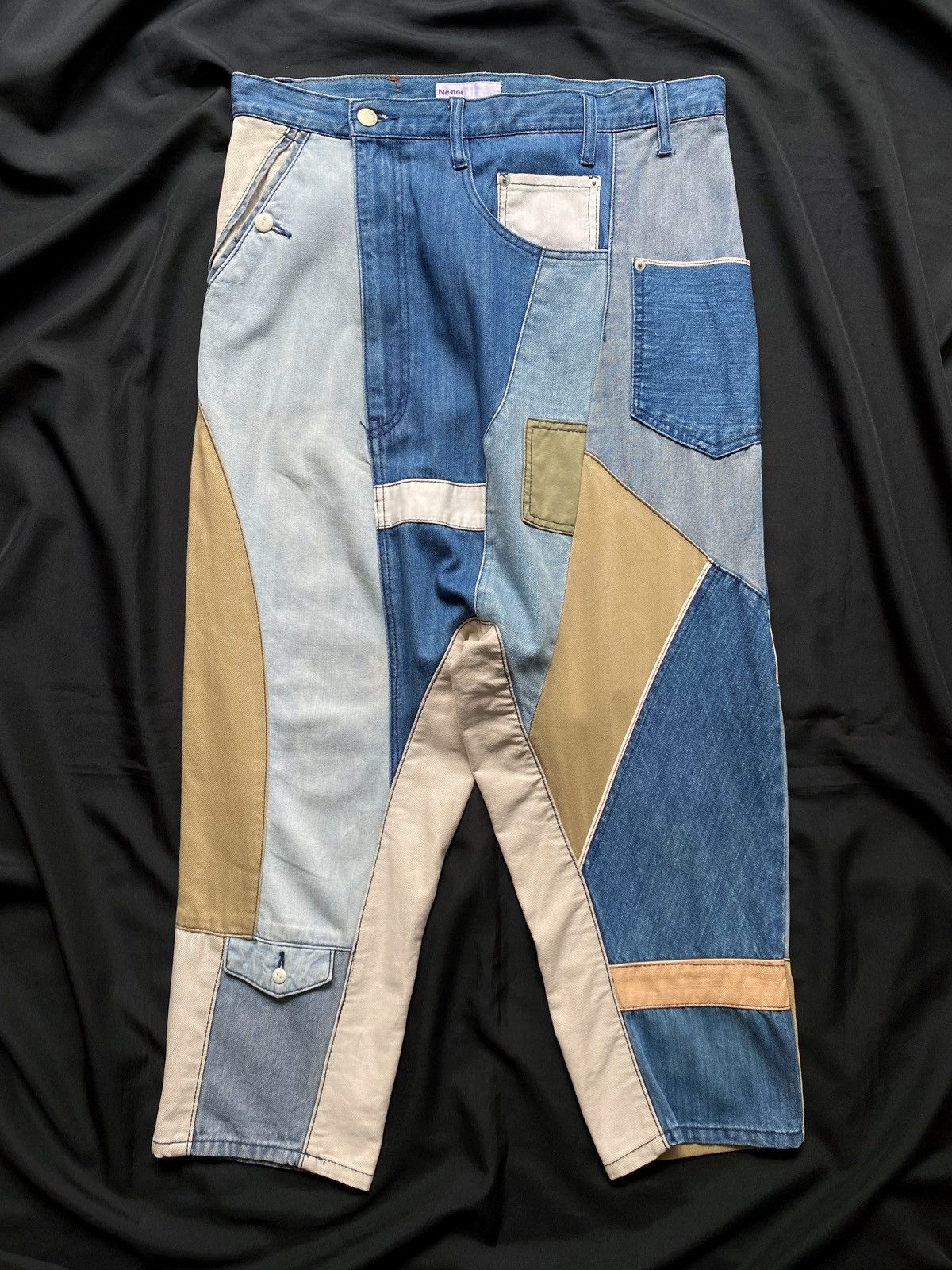 Ne-net Issey Miyake Patchwork Denim Harem Pants