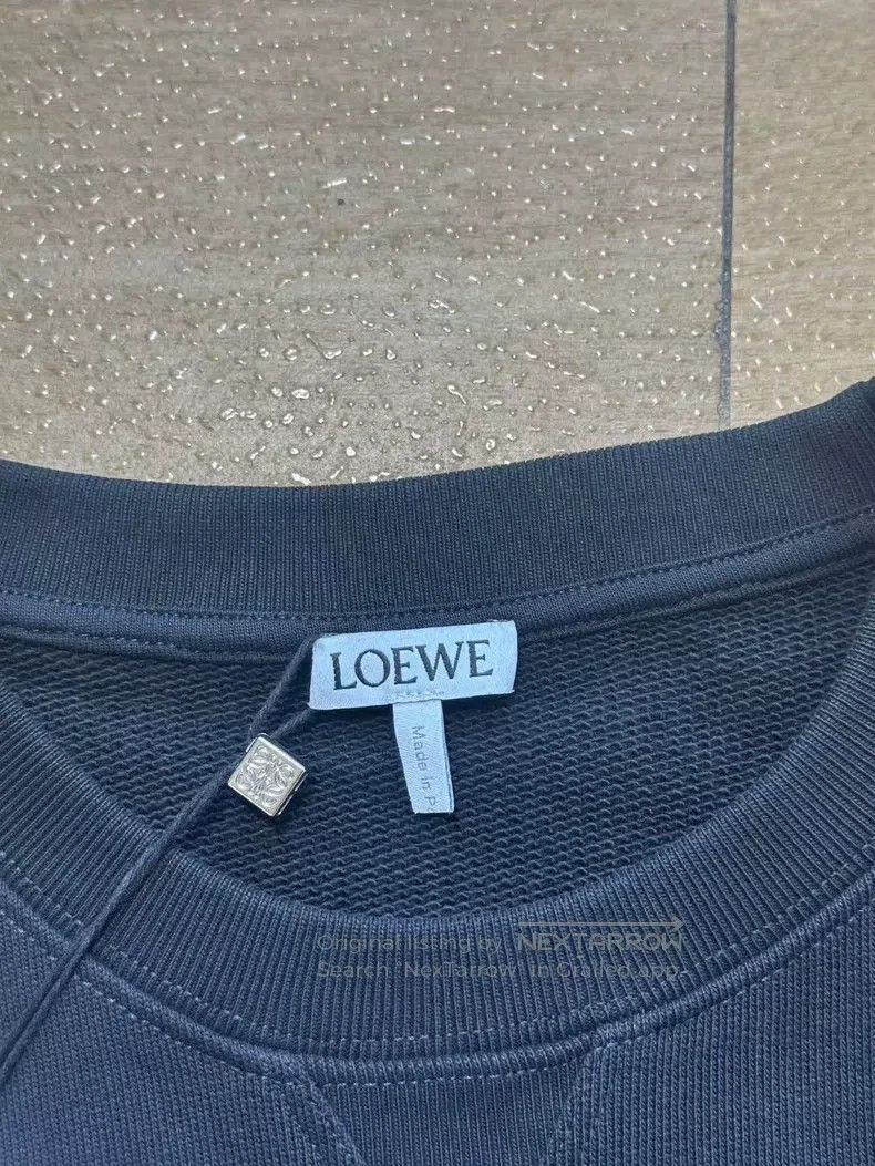 Loewe Loewe Cotton Round Neck Letter Embroidered Sweatshirt Size S / US 4 / IT 40 - 4 Thumbnail