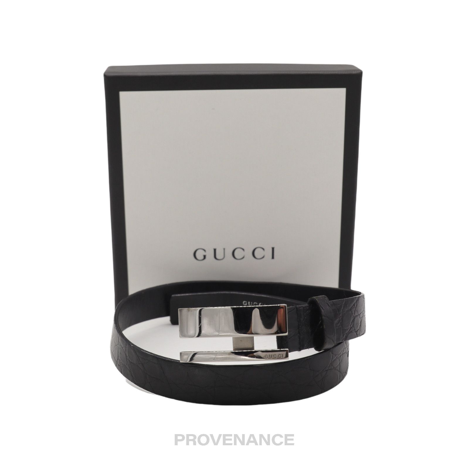 Gucci 🔴 Gucci Belt - Black Crocodile Leather Size ONE SIZE - 1 Thumbnail