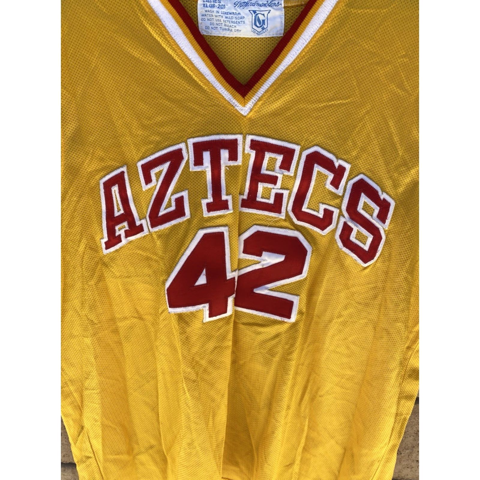 Vintage VINTAGE WA Goodman Sons Aztecs 42 Jersey Ladies Shirt XL LA Los Angeles V Neck Shirt Womens XL Aztecs 42 Jersey Size XL / US 12-14 / IT 48-50 - 4 Thumbnail