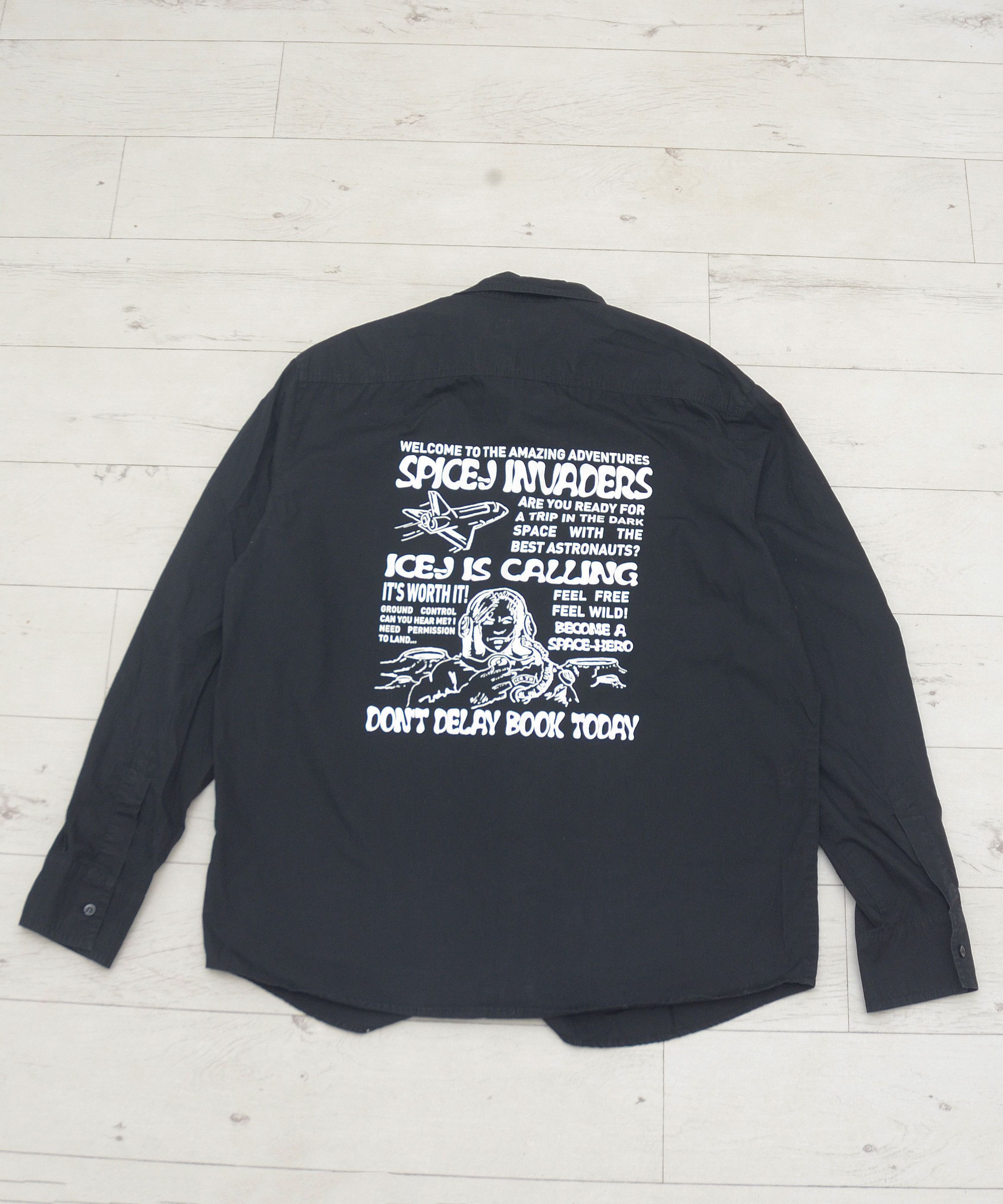 Iceberg × Vintage Iceberg ICE-J Vintage Casual Black Shirt Cosmos DJ y2k XXL Size US XXL / EU 58 / 5 - 2 Thumbnail