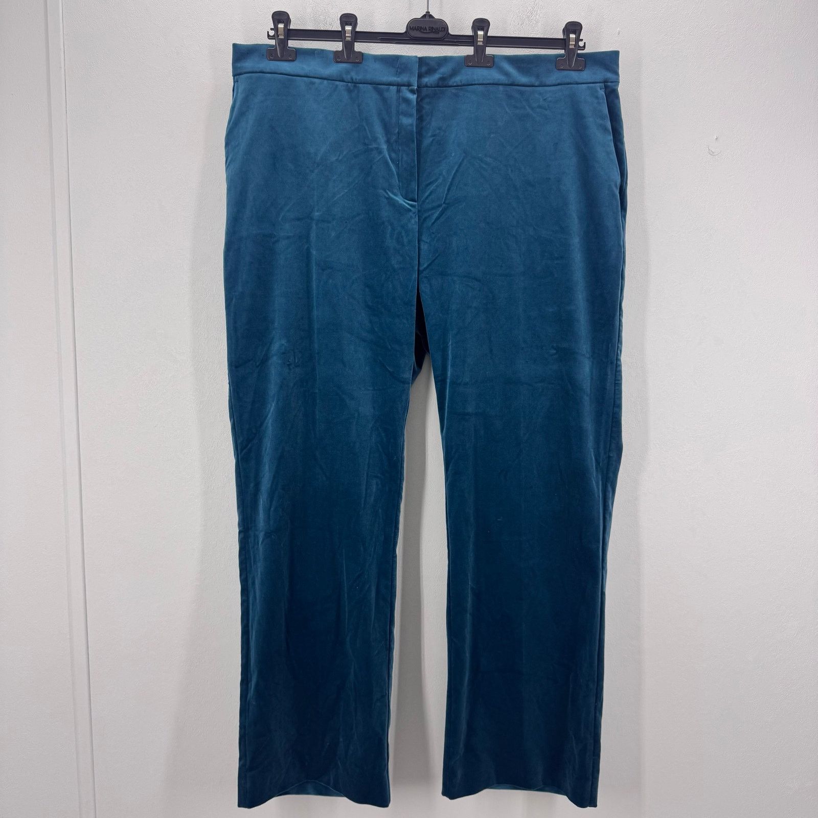 Marina Rinaldi Marina Rinaldi Rodolfo Blue Velvet Trousers Straight Leg 24 Size 24" / US 00 / IT 34 - 2 Thumbnail