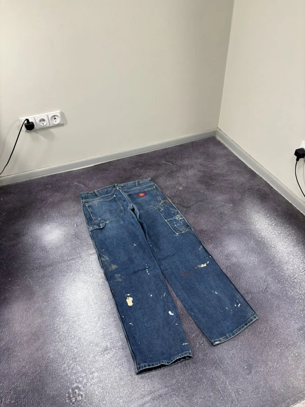 Dickies × Vintage Vintage Dickies USA Painted Blue Denim Y2K Skate Baggy Jeans Size US 34 / EU 50 - 3 Thumbnail