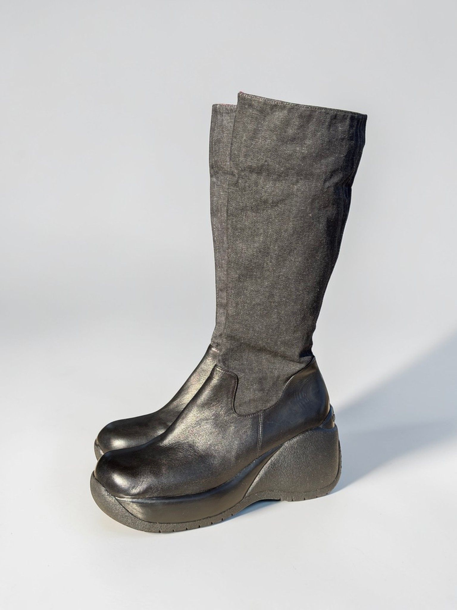 Other Leather Fishbone Boots Original Y2K! chunky boots US 8,5/9 Size US 8.5 / IT 38.5 - 9 Thumbnail