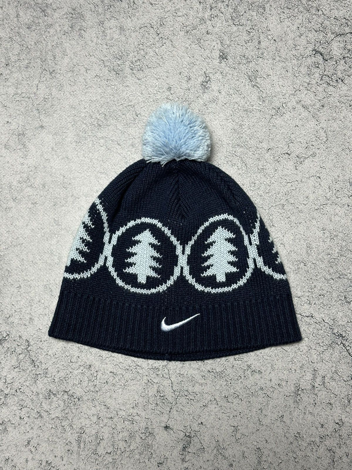 Nike Vintage Nike Boys Kids Knit Pom Beanie Hat Size ONE SIZE - 2 Thumbnail