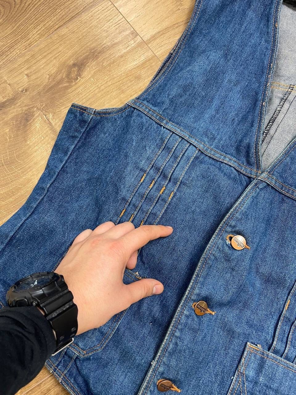 Vintage × Wrangler Vintage Wrangler Y2K 90’s Blue Denim Outdoor Cowboy Vest Size US S / EU 44-46 / 1 - 7 Thumbnail