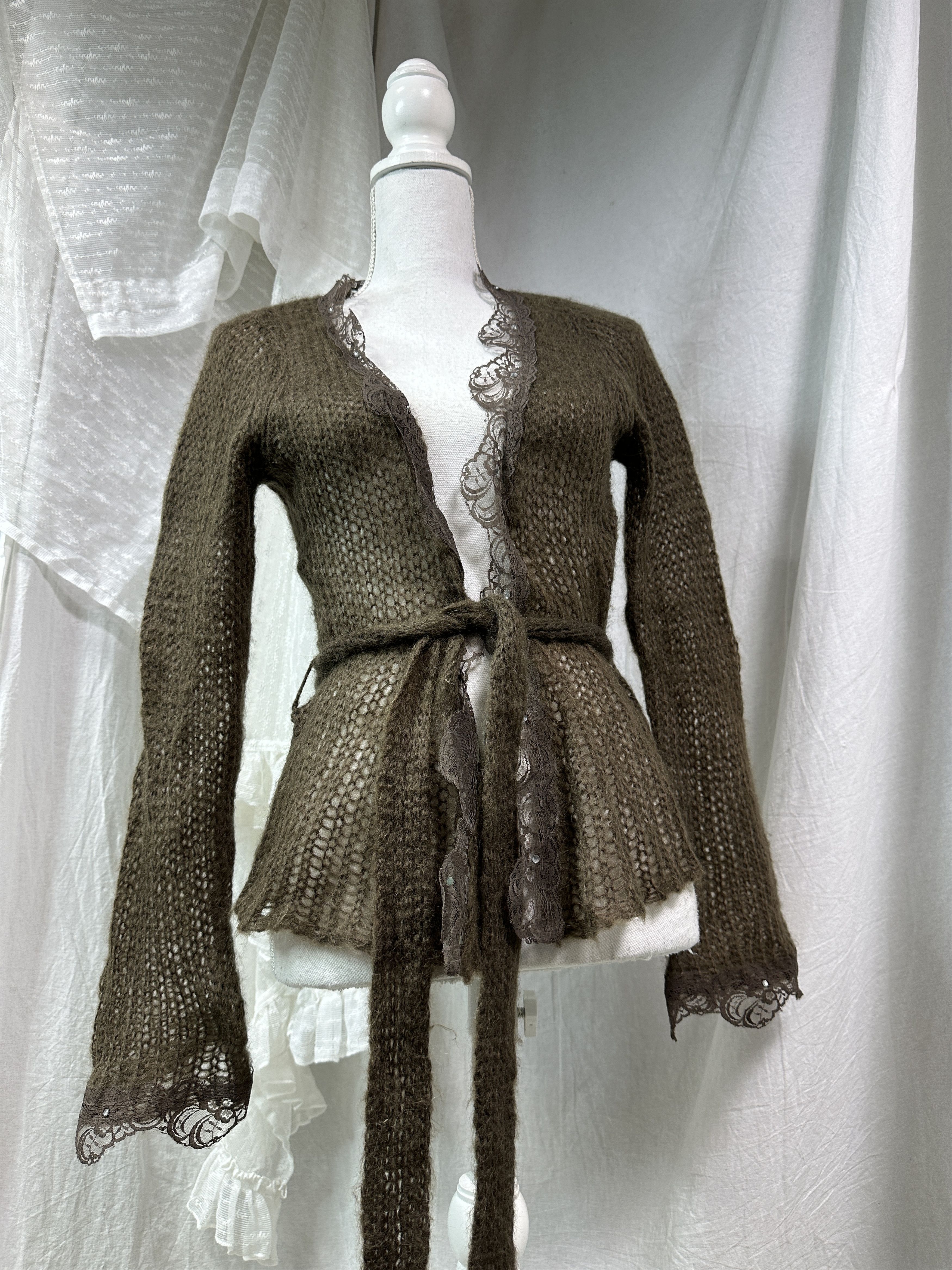 Vintage Vintage Avant Garde Vintage Loose Knit Mohair Cardigan Y2K Size S / US 4 / IT 40 - 1 Thumbnail